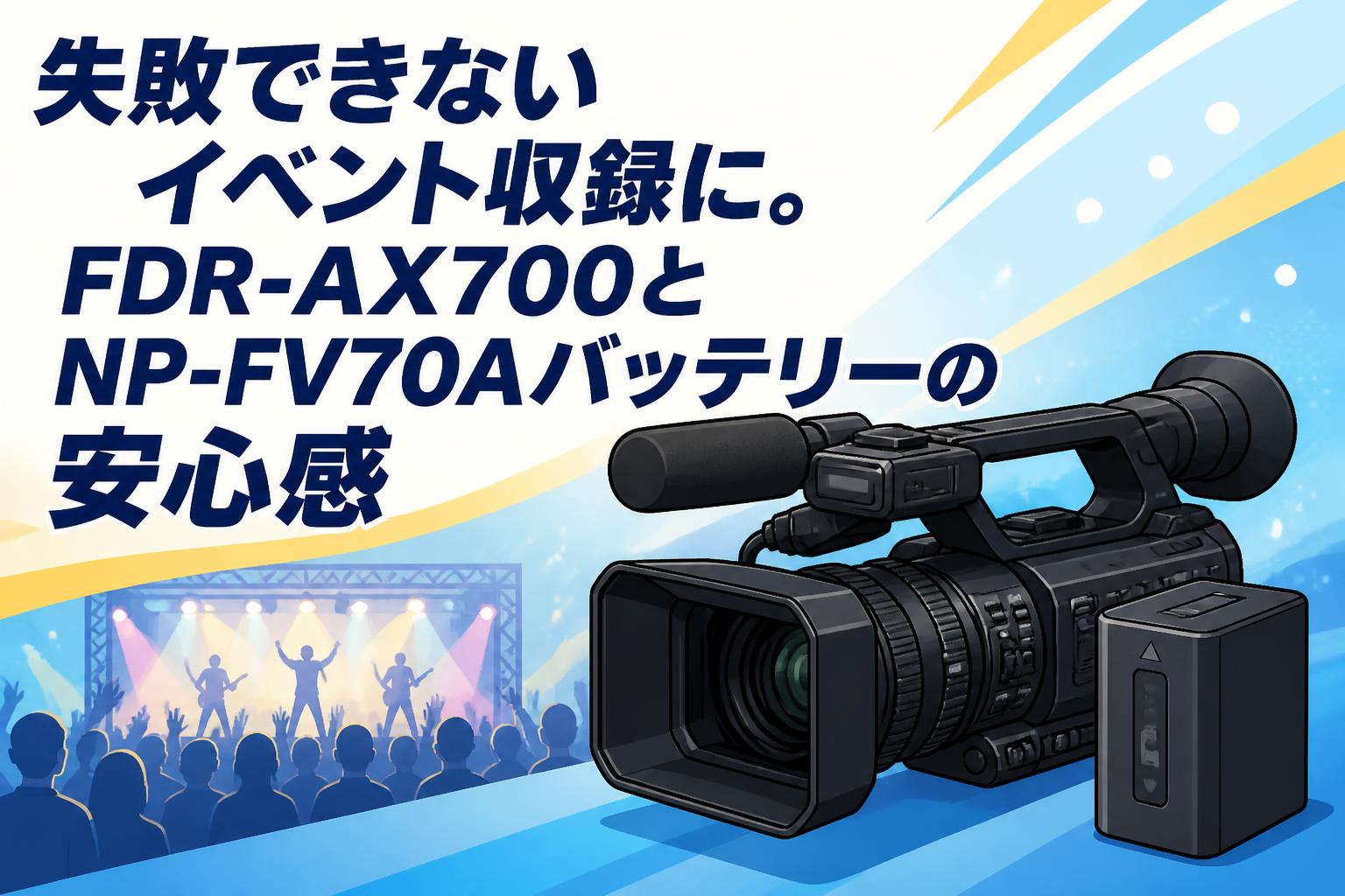 失敗できないイベント収録に。FDR-AX700とNP-FV70Aバッテリーの安心感