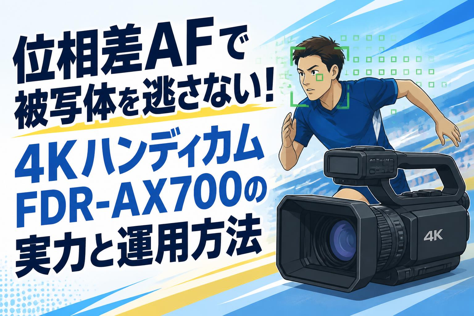位相差AFで被写体を逃さない！4KハンディカムFDR-AX700の実力と運用方法
