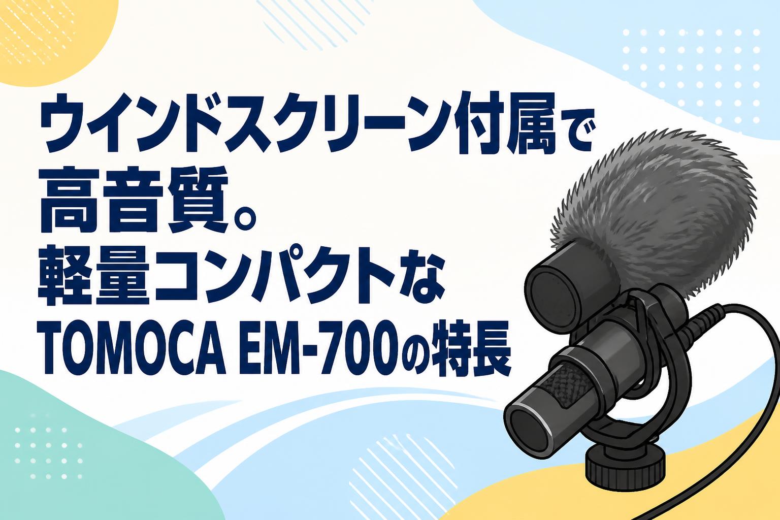 ウインドスクリーン付属で高音質。軽量コンパクトなTOMOCA EM-700の特長