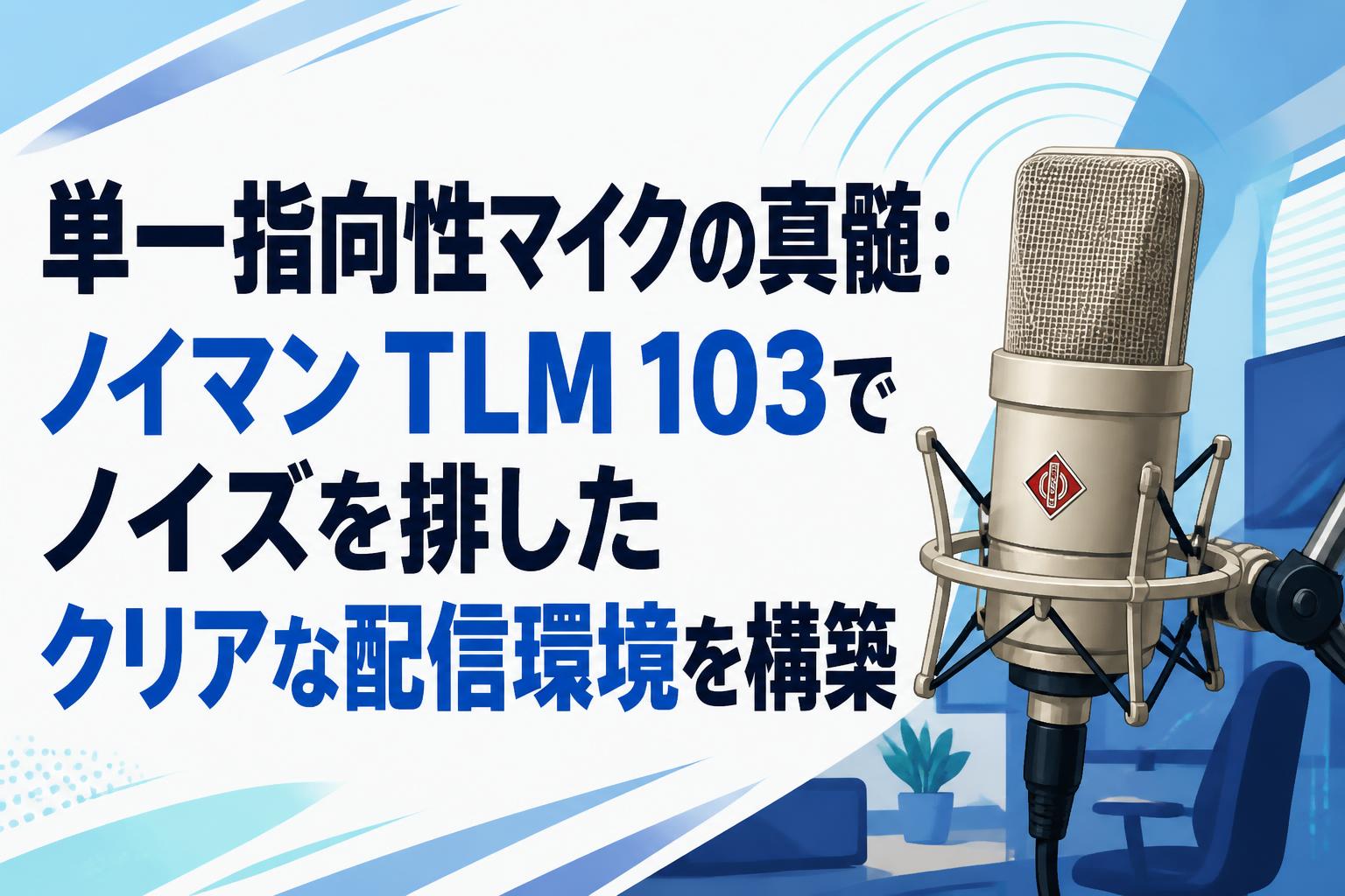 単一指向性マイクの真髄：ノイマン TLM 103でノイズを排したクリアな配信環境を構築