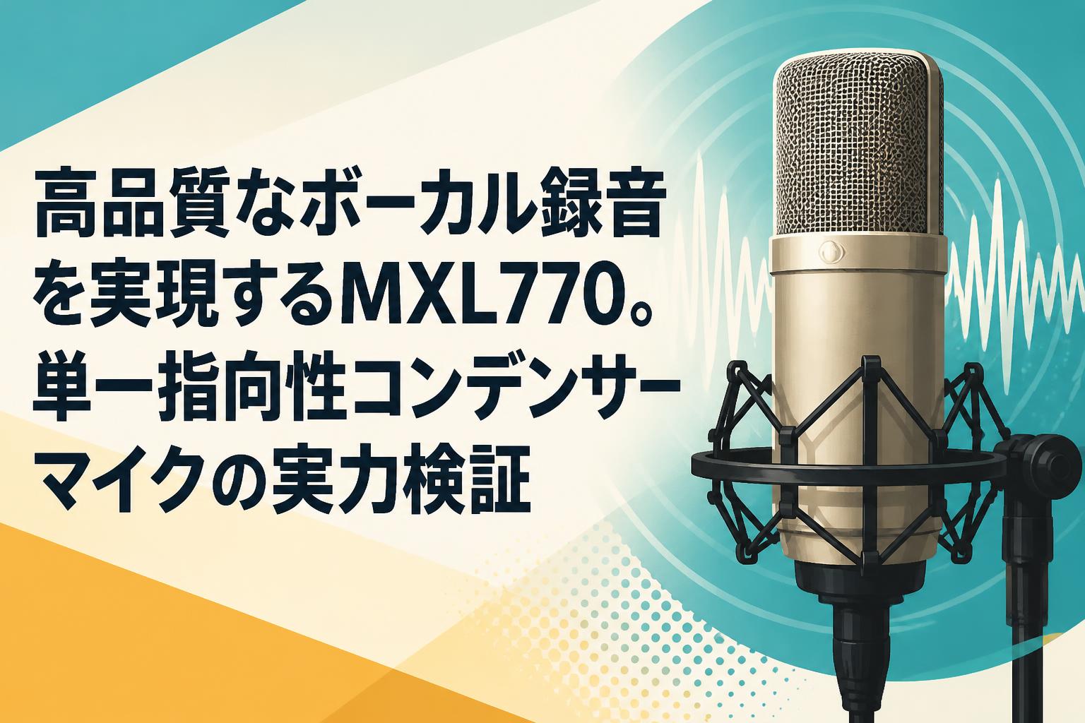高品質なボーカル録音を実現するMXL770。単一指向性コンデンサーマイクの実力検証