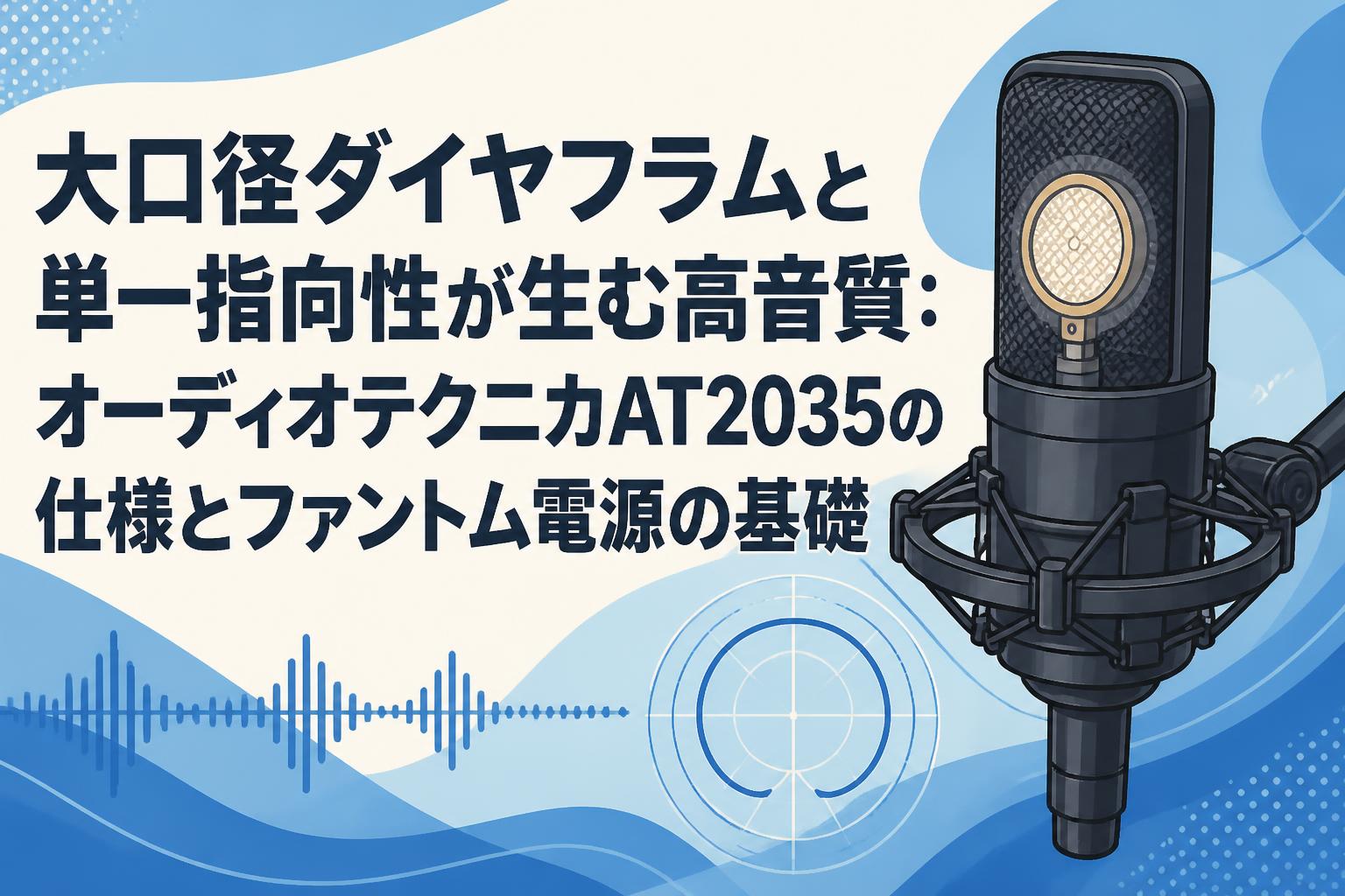 大口径ダイヤフラムと単一指向性が生む高音質：オーディオテクニカAT2035の仕様とファントム電源の基礎