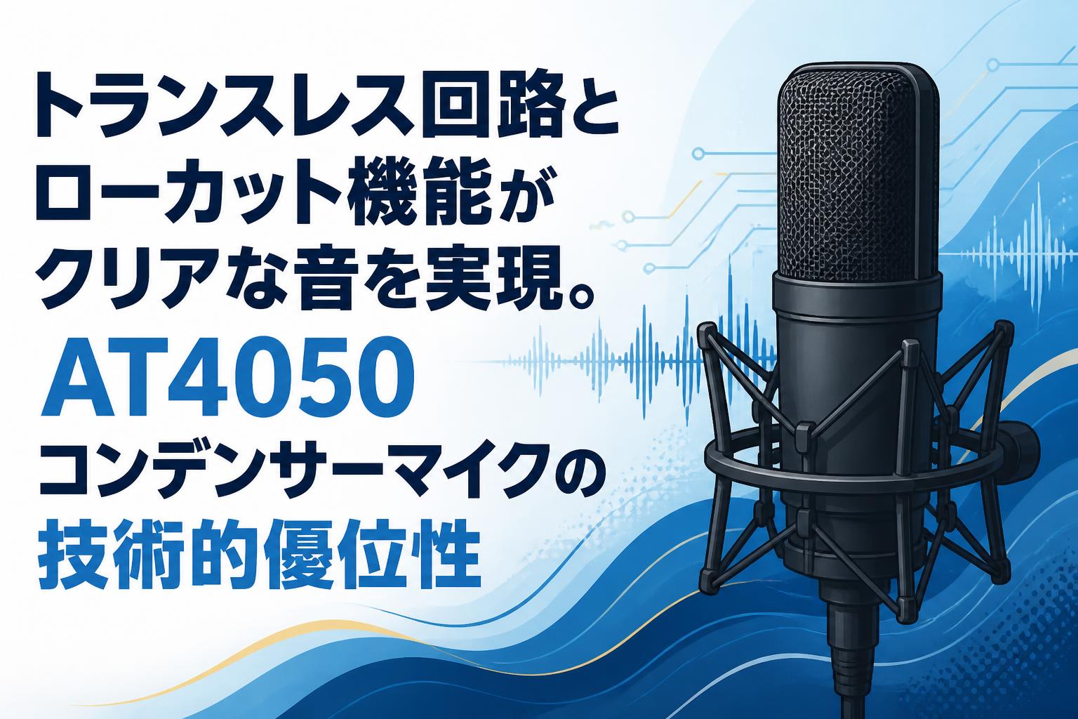 トランスレス回路とローカット機能がクリアな音を実現。AT4050コンデンサーマイクの技術的優位性