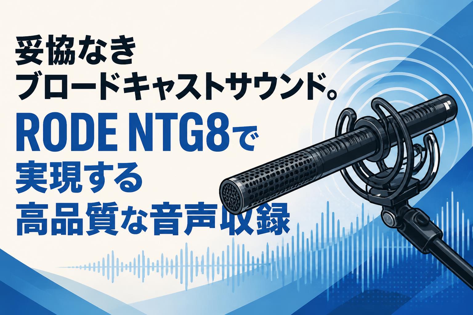 妥協なきブロードキャストサウンド。RODE NTG8で実現する高品質な音声収録