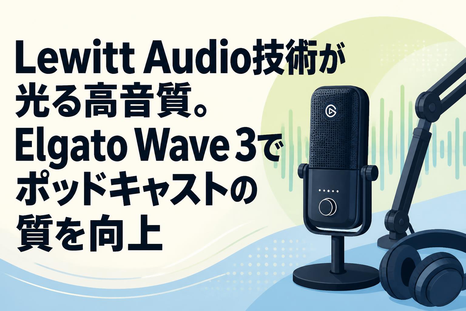 Lewitt Audio技術が光る高音質。Elgato Wave 3でポッドキャストの質を向上