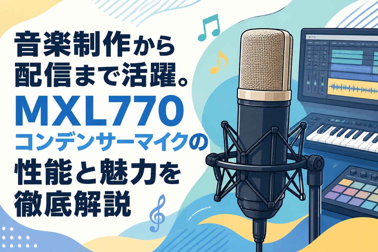 音楽制作から配信まで活躍。MXL770コンデンサーマイクの性能と魅力を徹底解説