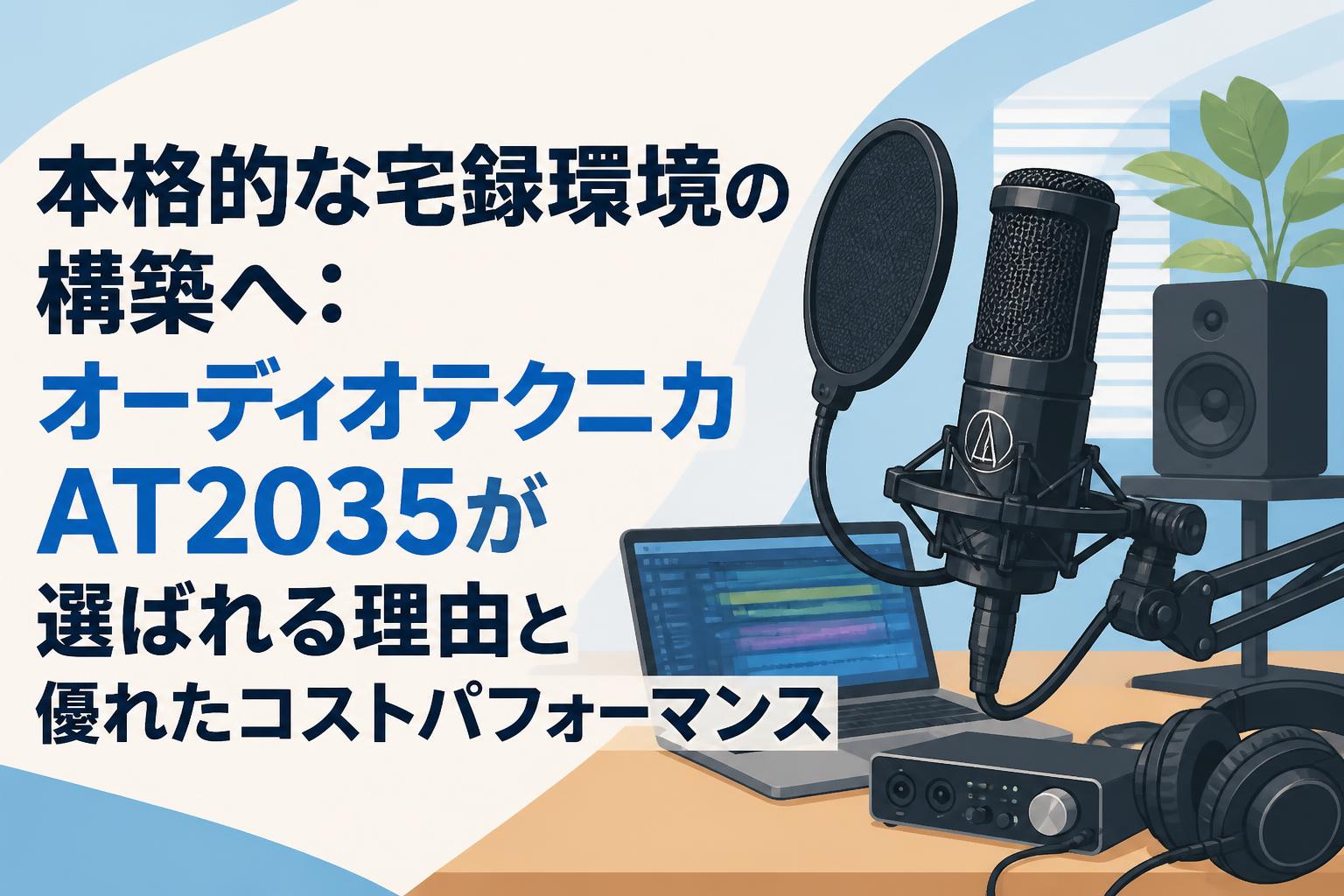 本格的な宅録環境の構築へ：オーディオテクニカAT2035が選ばれる理由と優れたコストパフォーマンス
