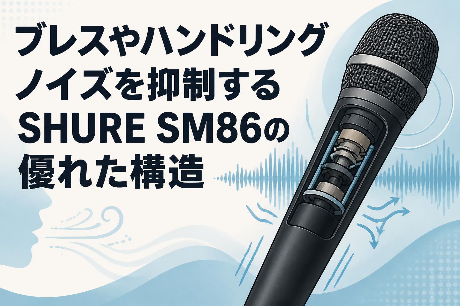 ブレスやハンドリングノイズを抑制するSHURE SM86の優れた構造
