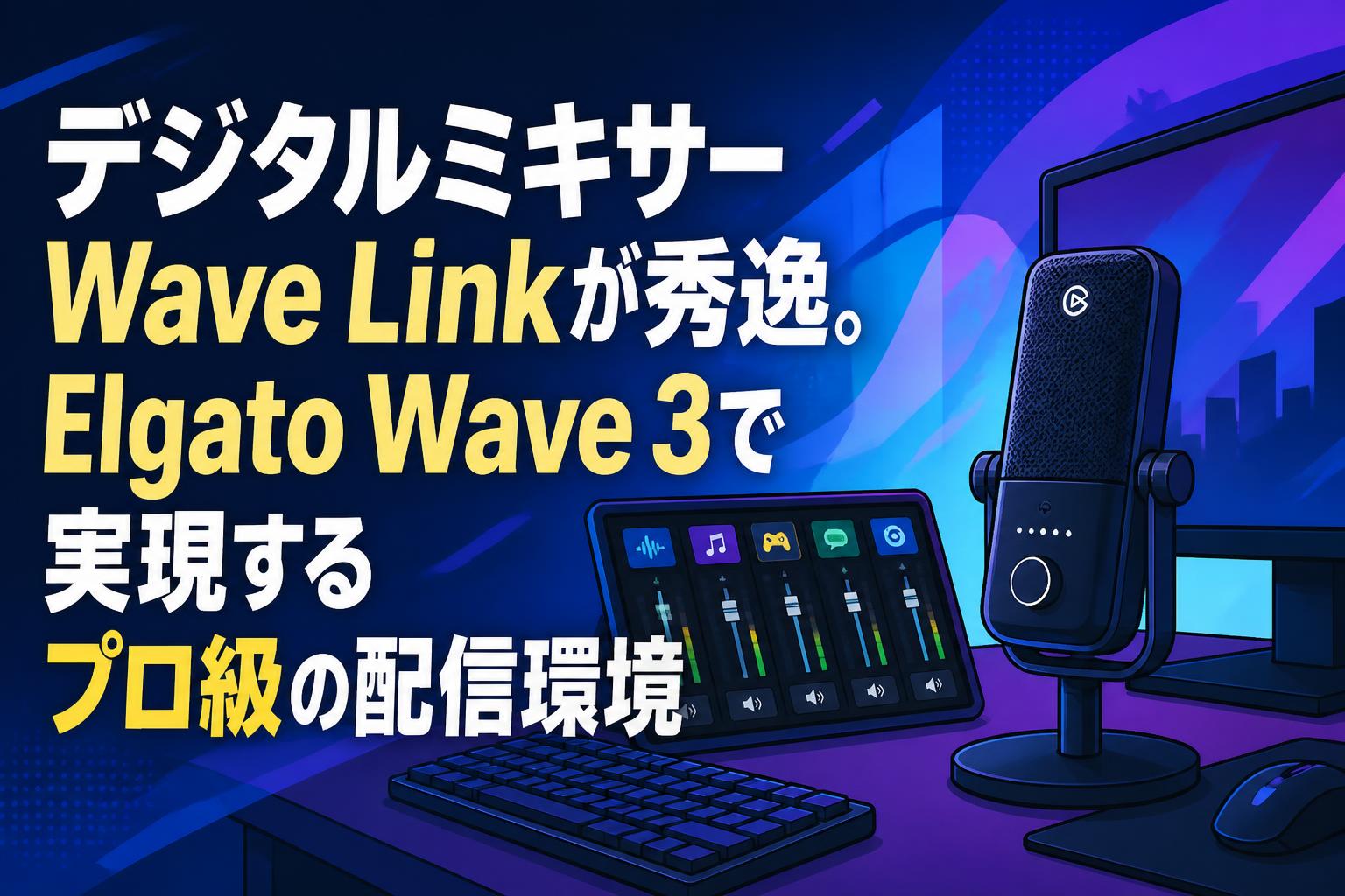 デジタルミキサーWave Linkが秀逸。Elgato Wave 3で実現するプロ級の配信環境