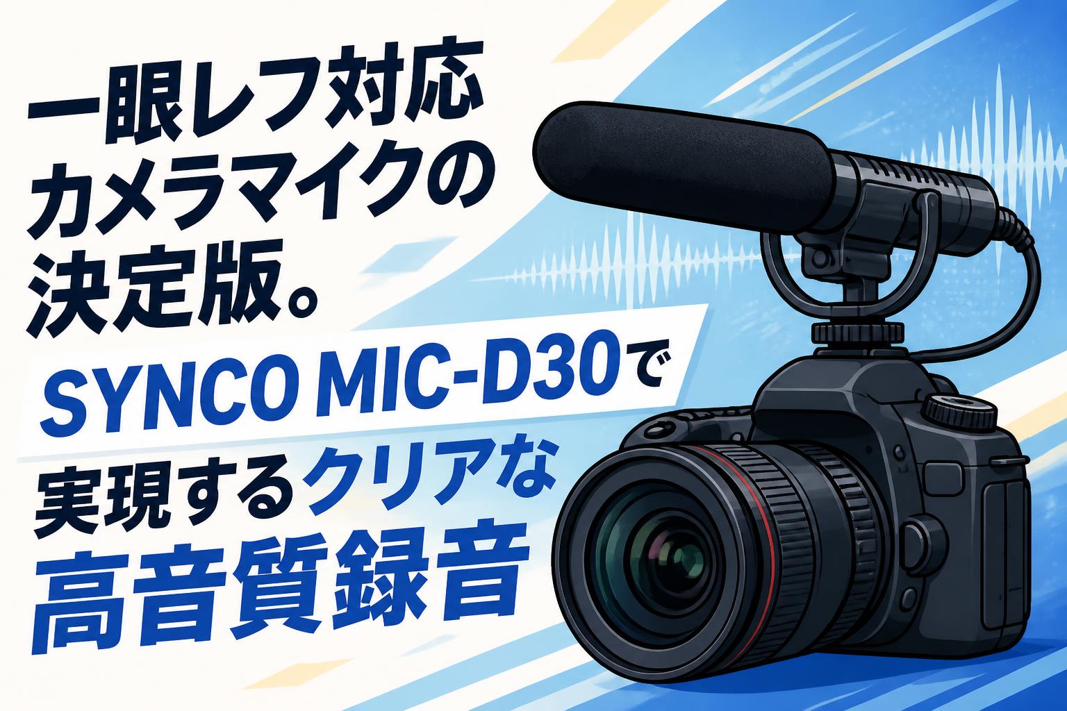 一眼レフ対応カメラマイクの決定版。SYNCO MIC-D30で実現するクリアな高音質録音