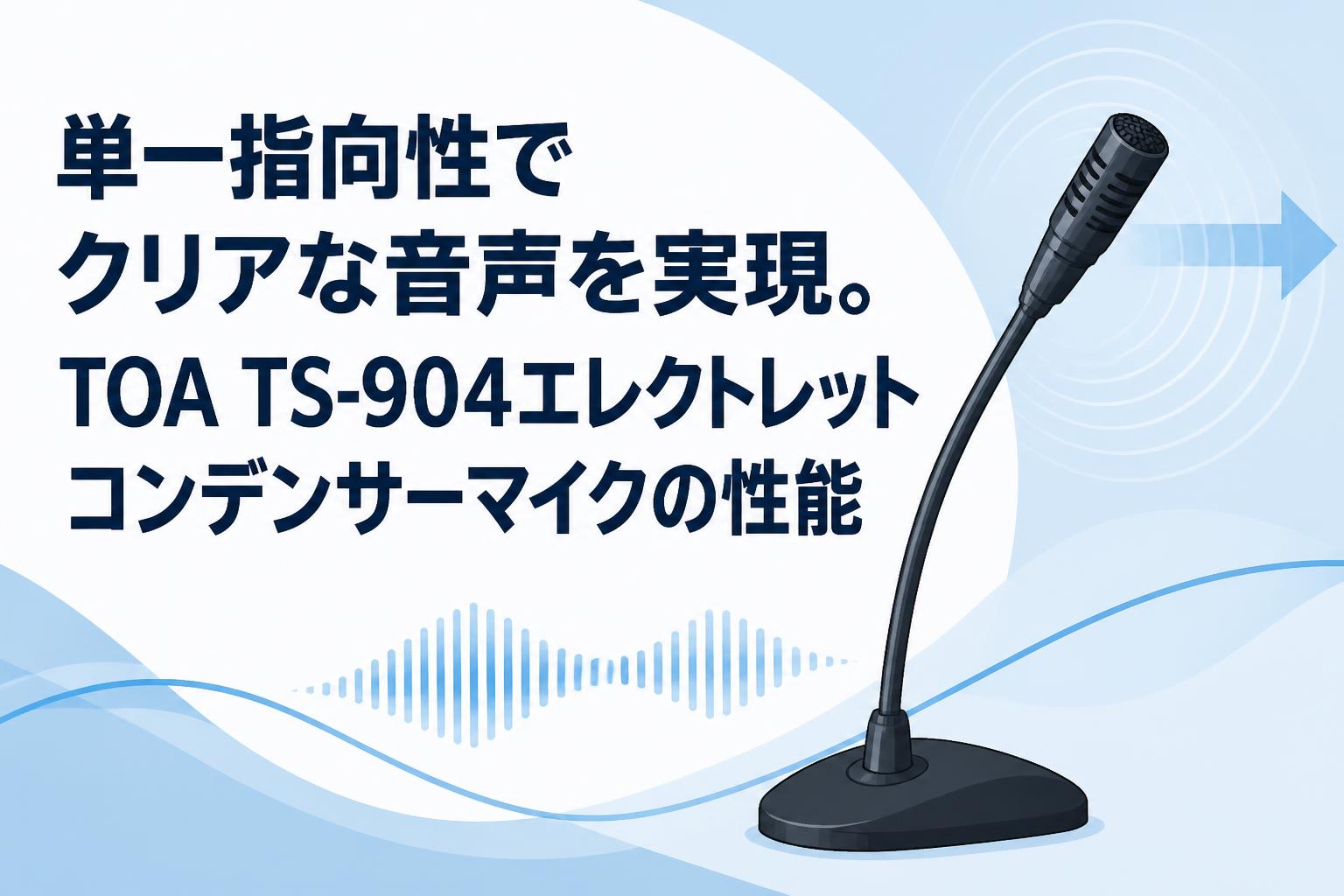 単一指向性でクリアな音声を実現。TOA TS-904エレクトレットコンデンサーマイクの性能