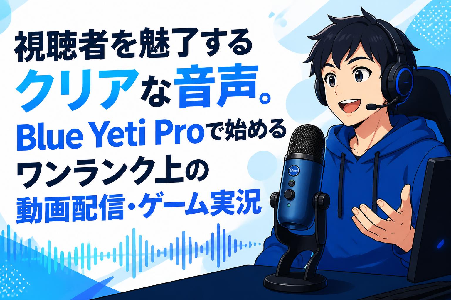 視聴者を魅了するクリアな音声。Blue Yeti Proで始めるワンランク上の動画配信・ゲーム実況