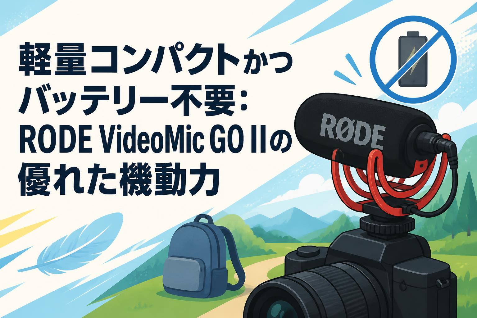 軽量コンパクトかつバッテリー不要：RODE VideoMic GO IIの優れた機動力