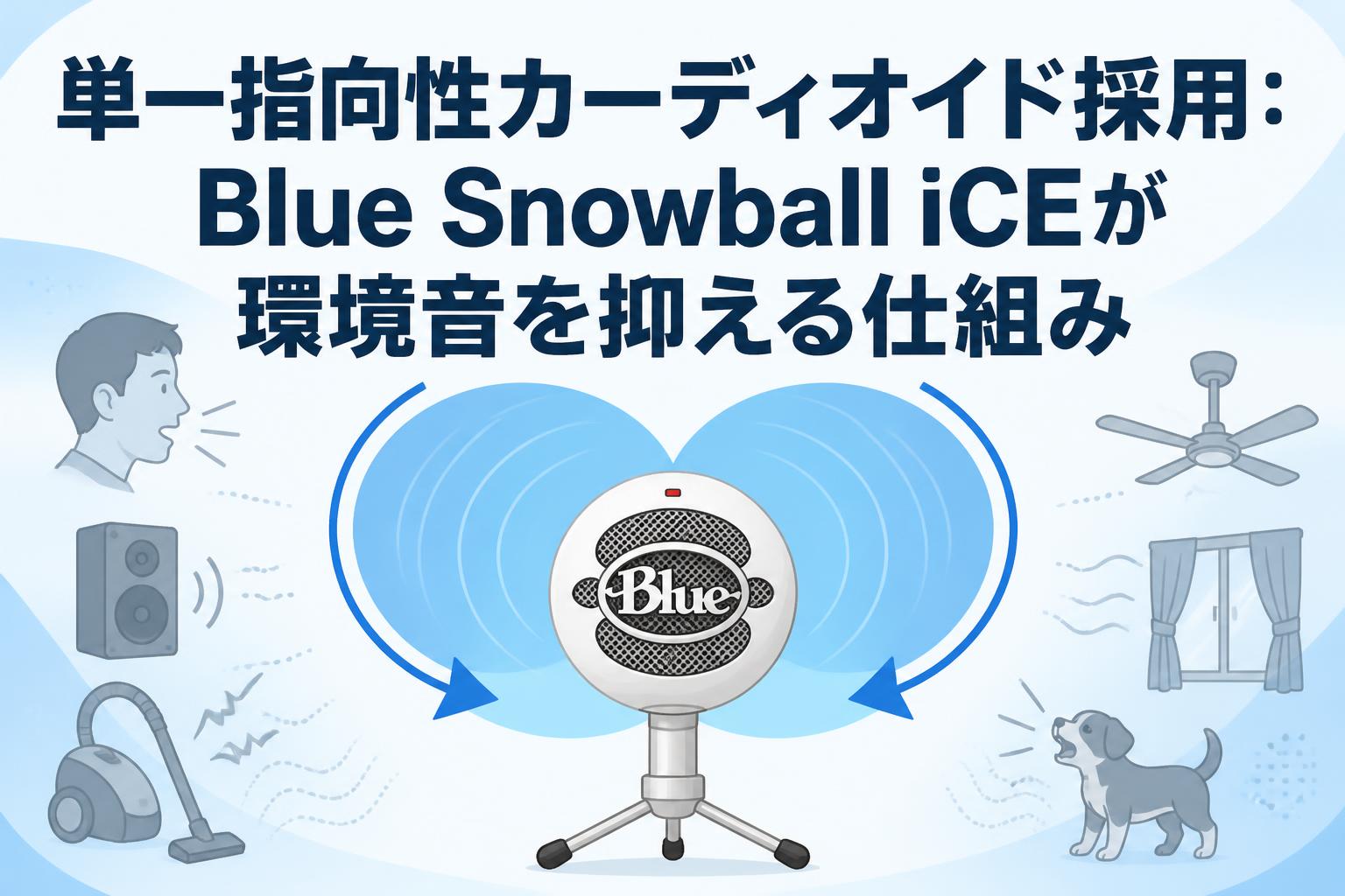 単一指向性カーディオイド採用：Blue Snowball iCEが環境音を抑える仕組み