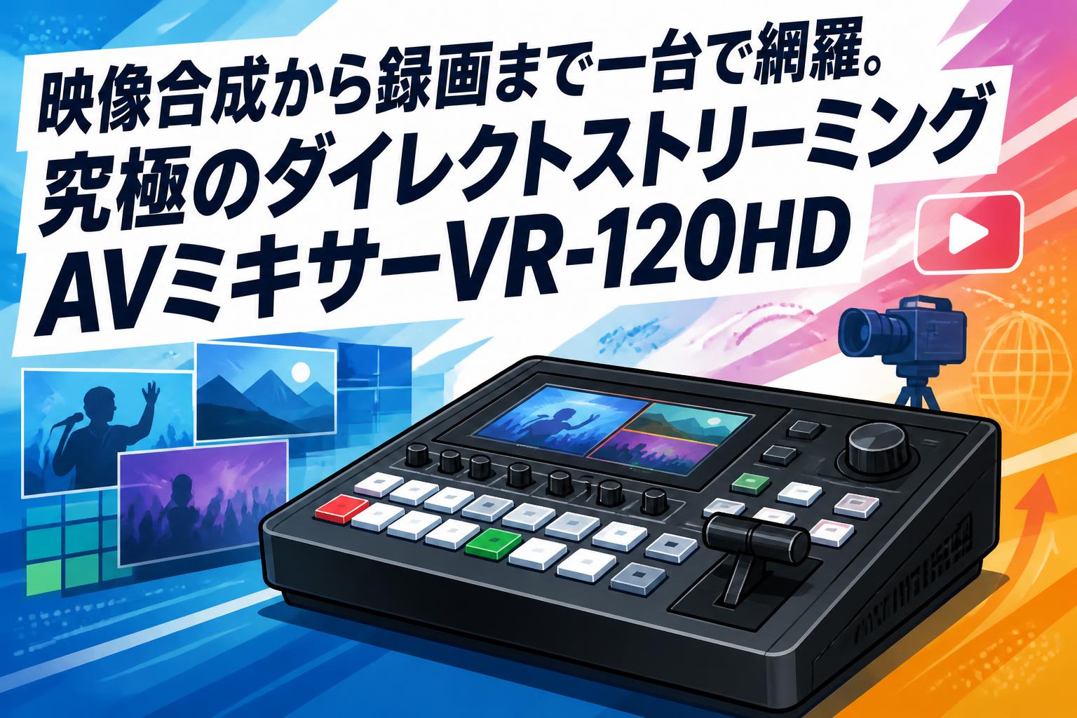 映像合成から録画まで一台で網羅。究極のダイレクトストリーミングAVミキサーVR-120HD