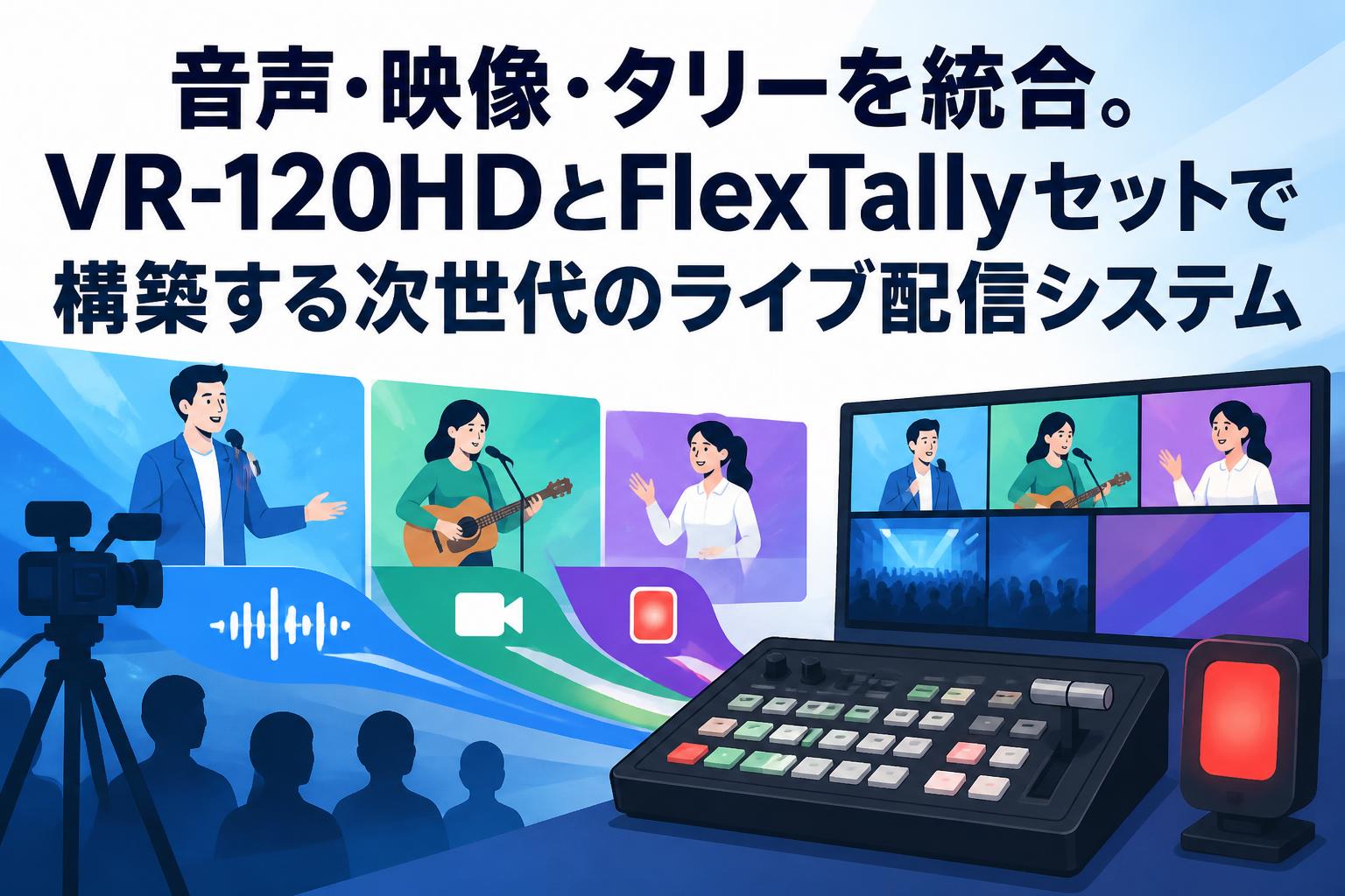 音声・映像・タリーを統合。VR-120HDとFlexTallyセットで構築する次世代のライブ配信システム