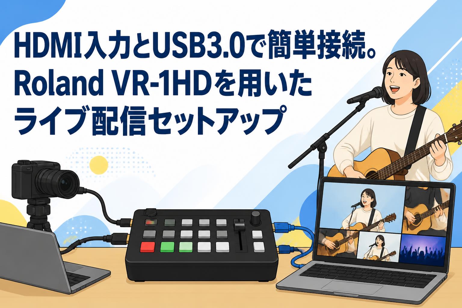 HDMI入力とUSB3.0で簡単接続。Roland VR-1HDを用いたライブ配信セットアップ