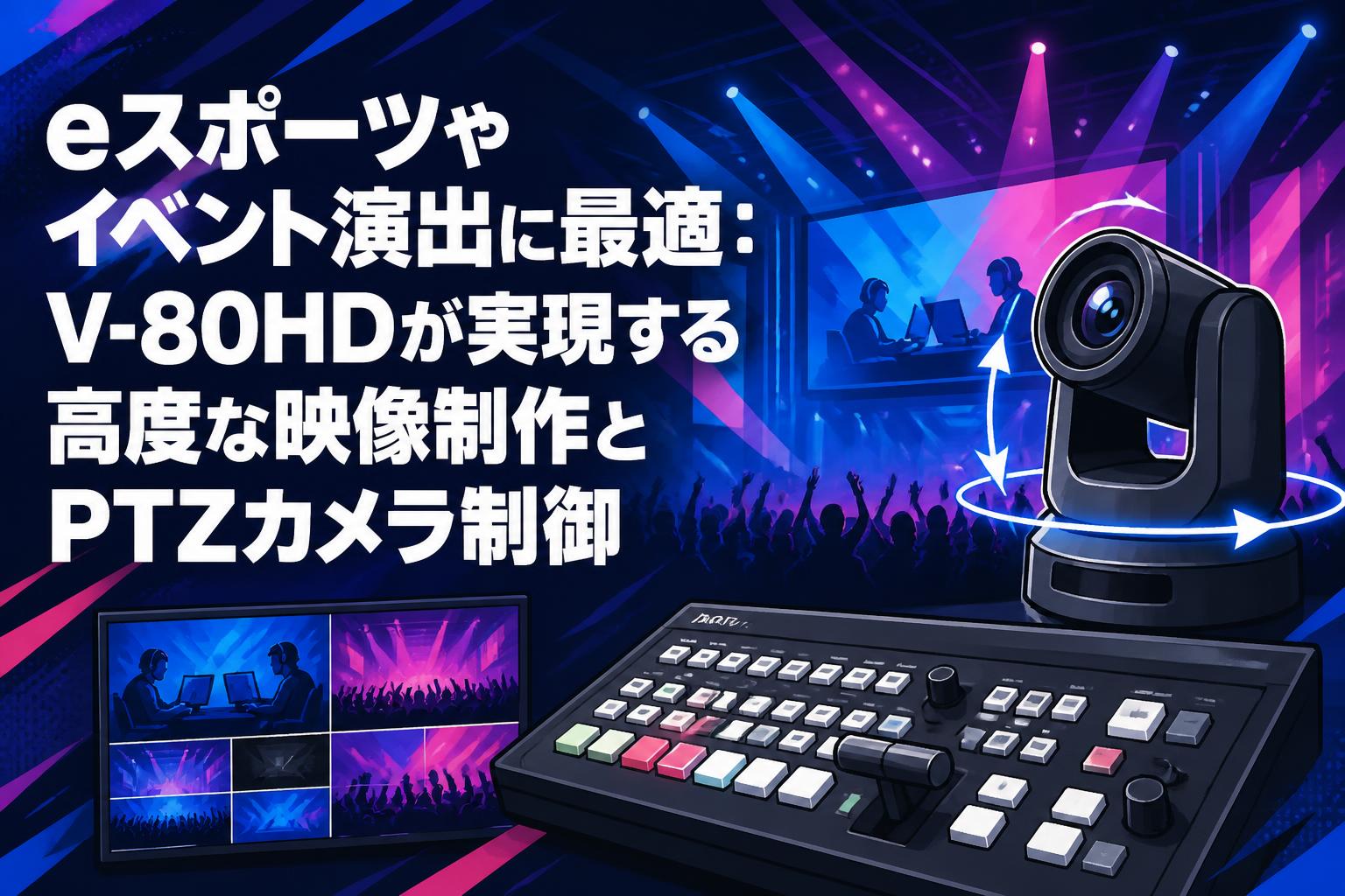 eスポーツやイベント演出に最適：V-80HDが実現する高度な映像制作とPTZカメラ制御