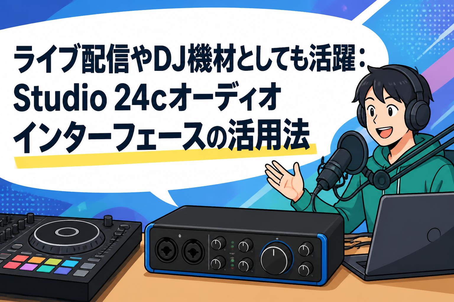 ライブ配信やDJ機材としても活躍：Studio 24cオーディオインターフェースの活用法