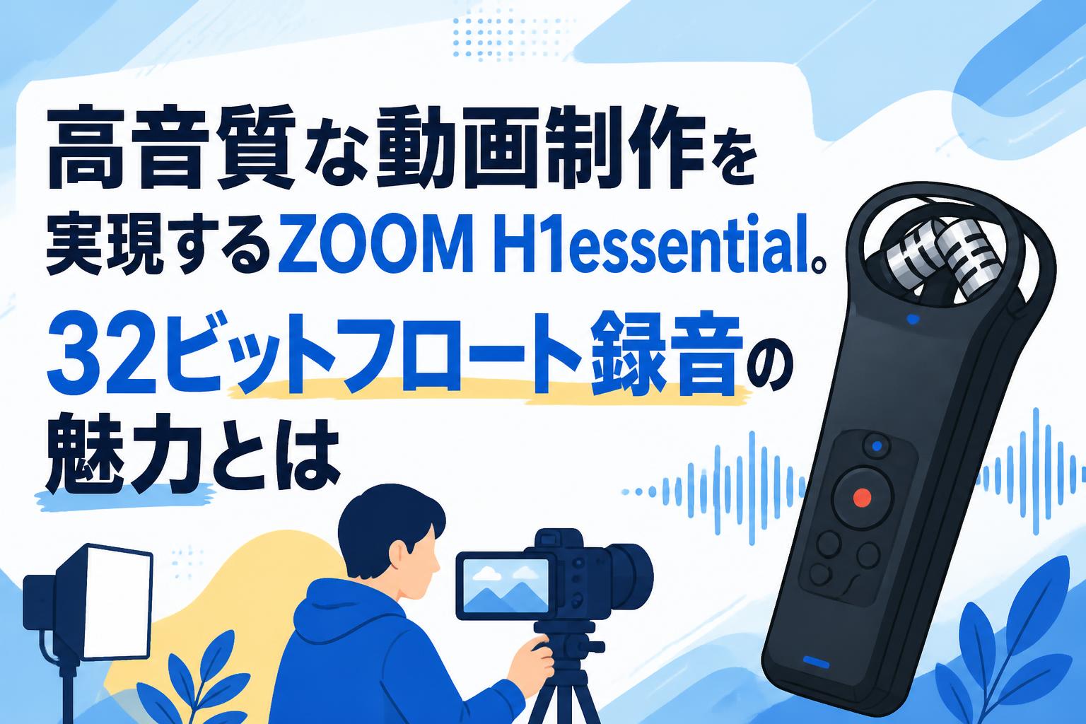 高音質な動画制作を実現するZOOM H1essential。32ビットフロート録音の魅力とは