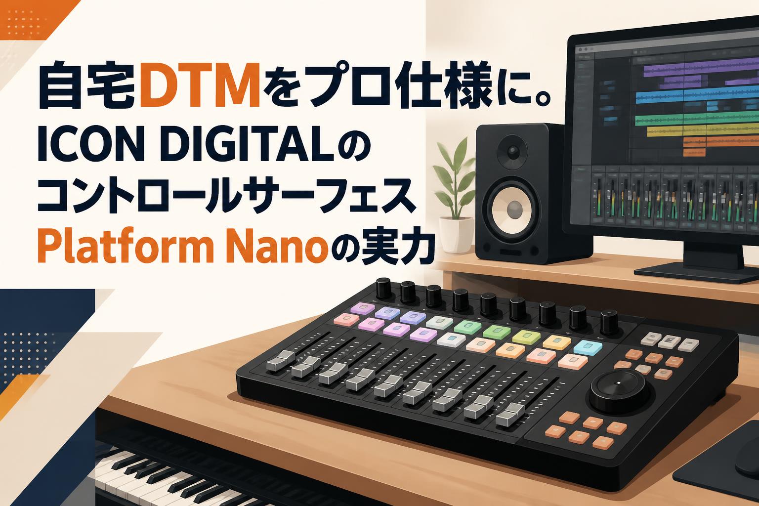 自宅DTMをプロ仕様に。ICON DIGITALのコントロールサーフェスPlatform Nanoの実力