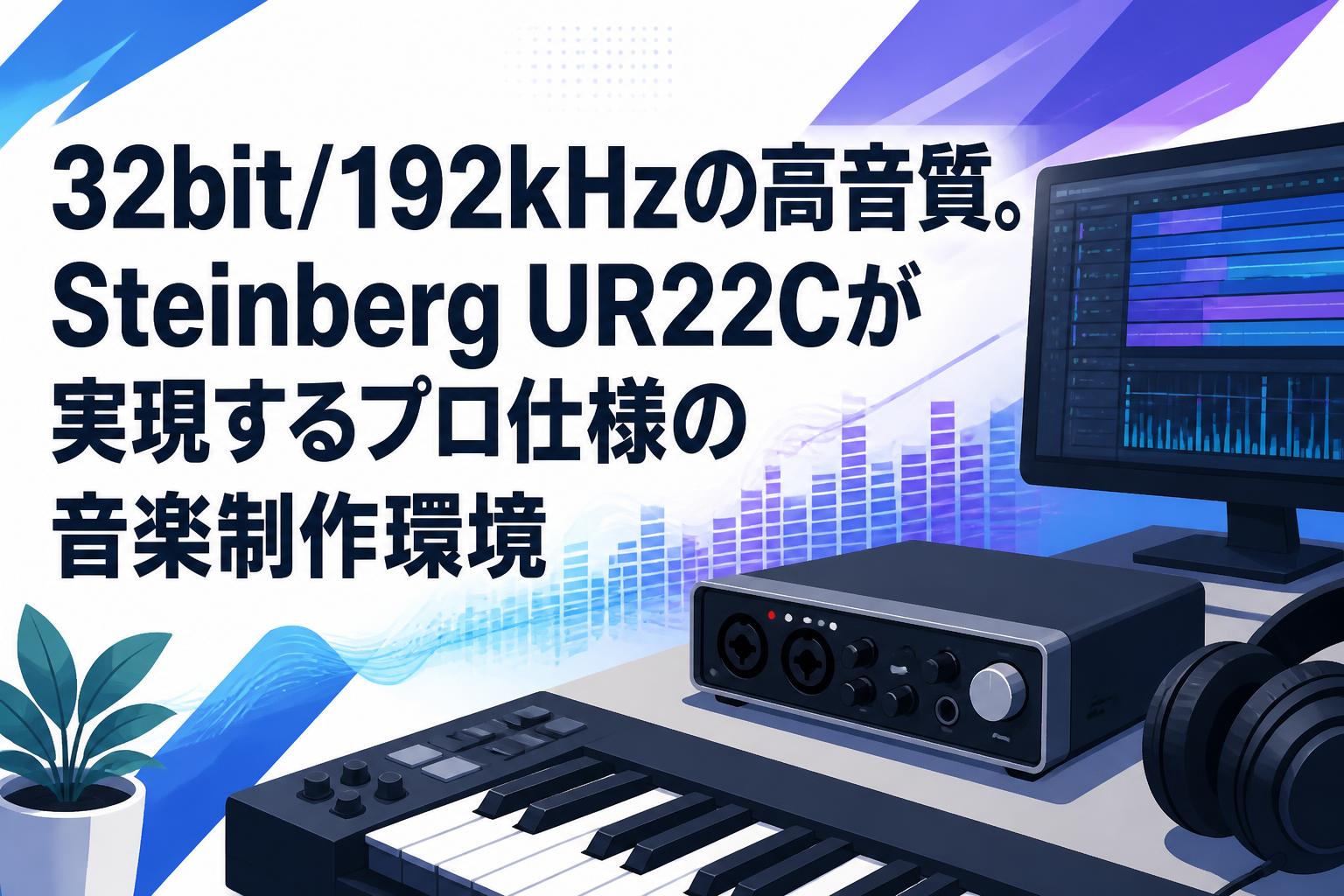 32bit/192kHzの高音質。Steinberg UR22Cが実現するプロ仕様の音楽制作環境