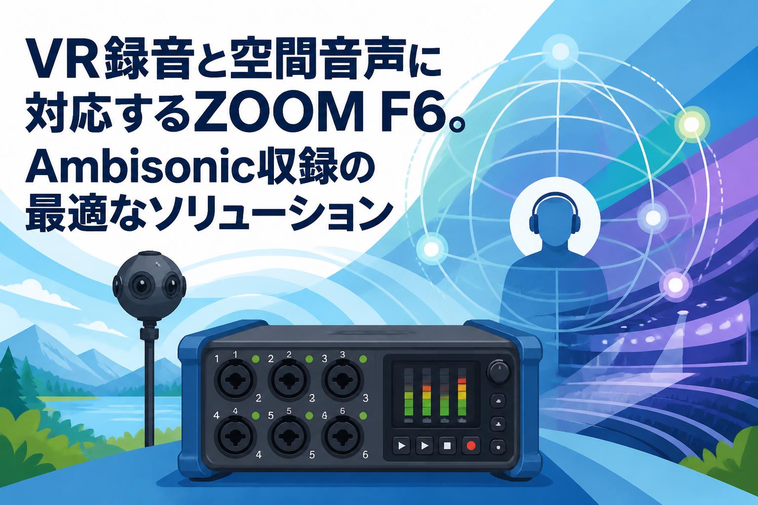 VR録音と空間音声に対応するZOOM F6。Ambisonic収録の最適なソリューション
