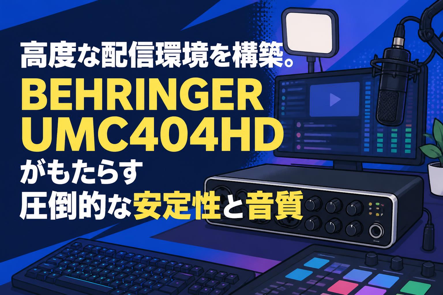 高度な配信環境を構築。BEHRINGER UMC404HDがもたらす圧倒的な安定性と音質