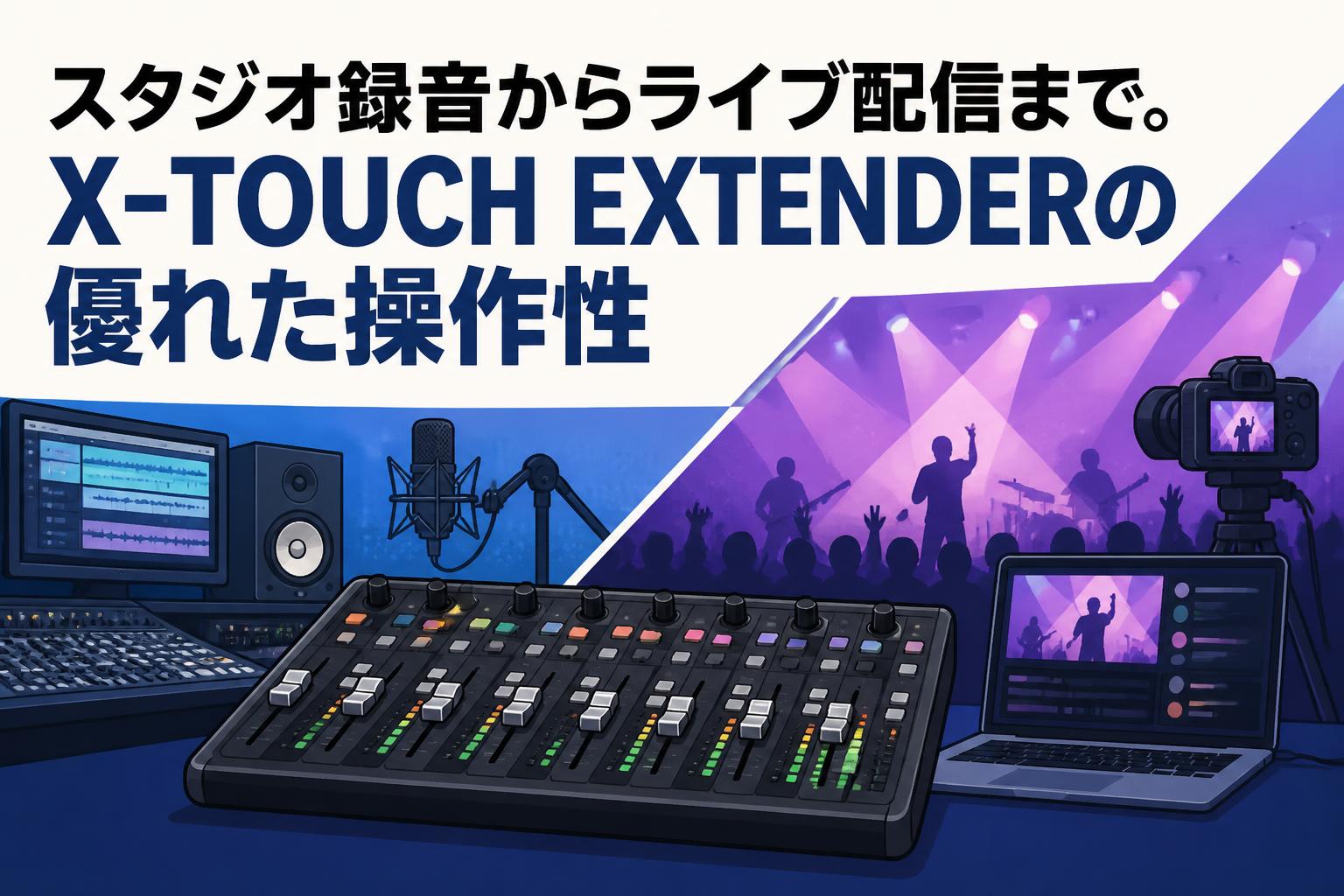 スタジオ録音からライブ配信まで。X-TOUCH EXTENDERの優れた操作性