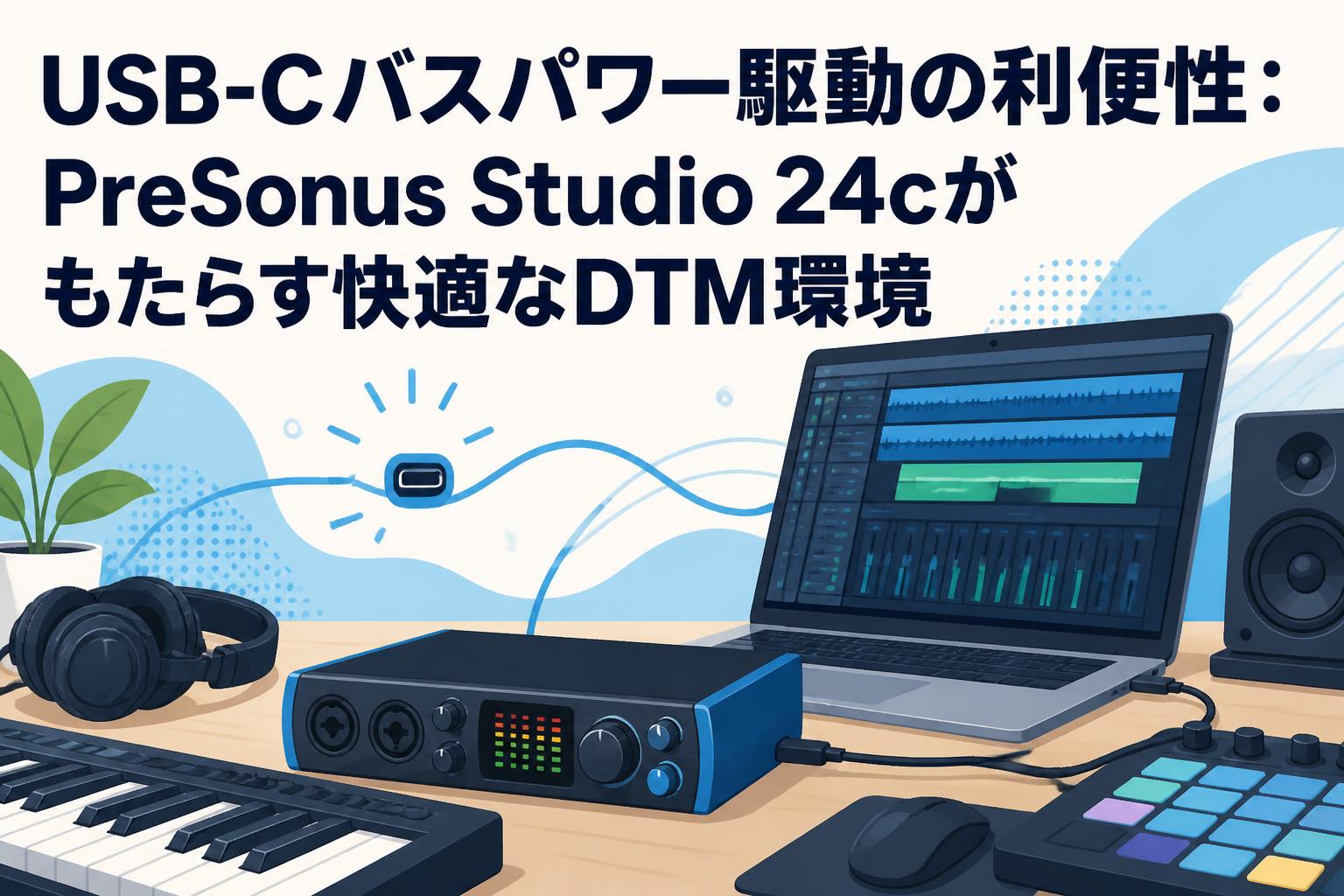 USB-Cバスパワー駆動の利便性：PreSonus Studio 24cがもたらす快適なDTM環境