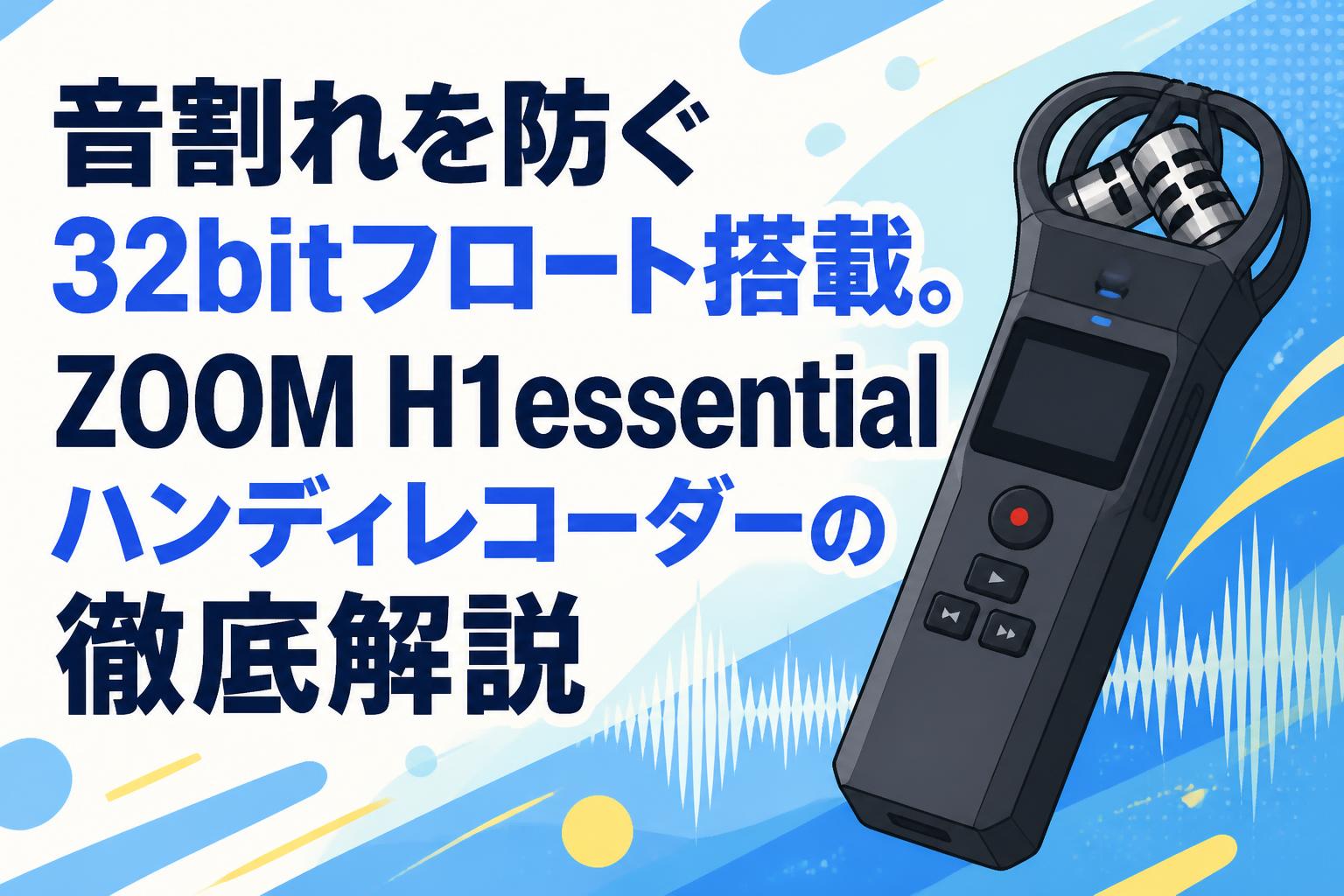 音割れを防ぐ32bitフロート搭載。ZOOM H1essentialハンディレコーダーの徹底解説