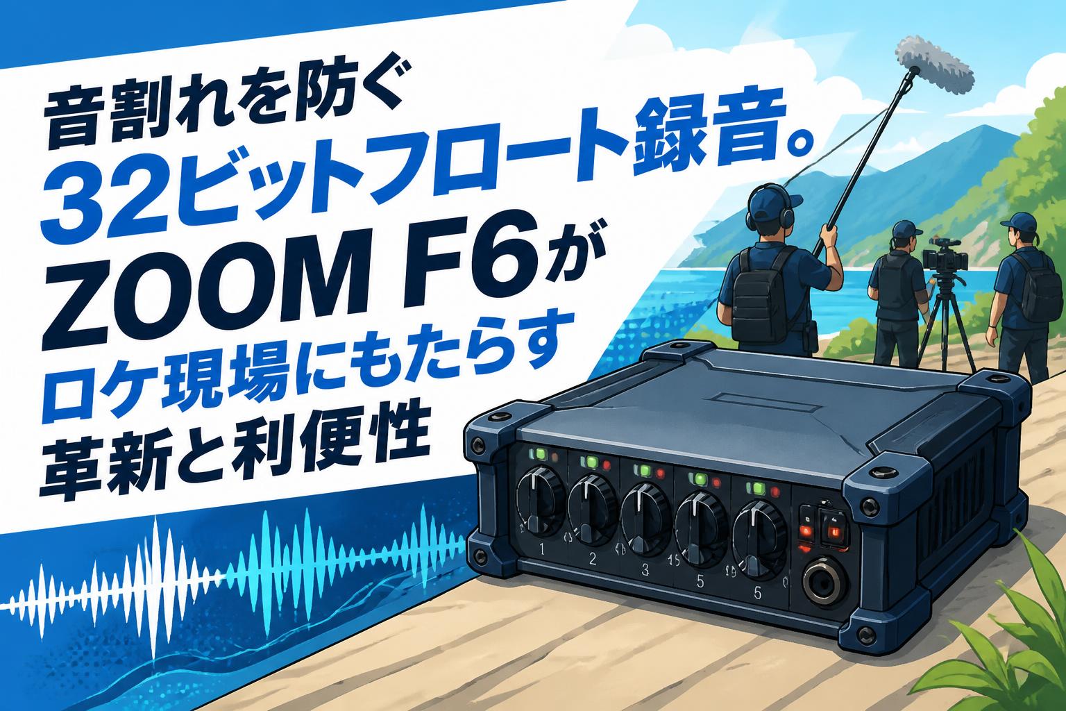 音割れを防ぐ32ビットフロート録音。ZOOM F6がロケ現場にもたらす革新と利便性
