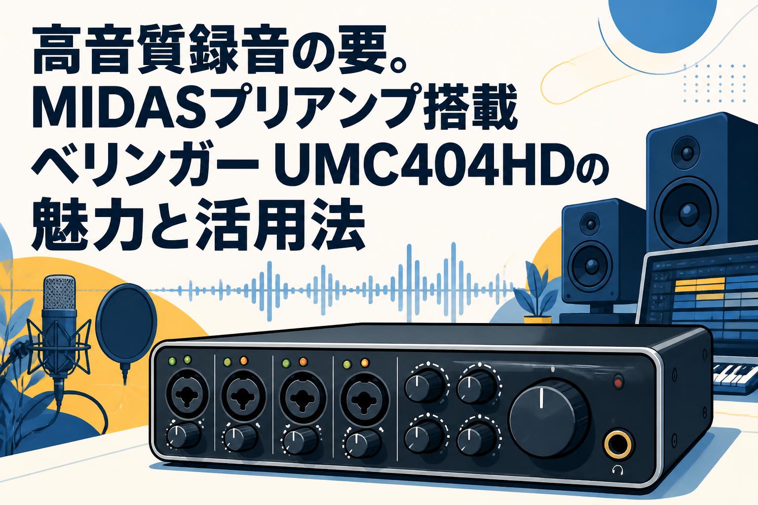高音質録音の要。MIDASプリアンプ搭載ベリンガー UMC404HDの魅力と活用法