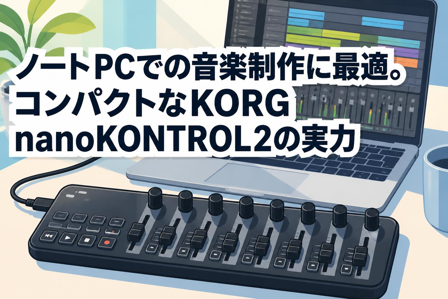 ノートPCでの音楽制作に最適。コンパクトなKORG nanoKONTROL2の実力