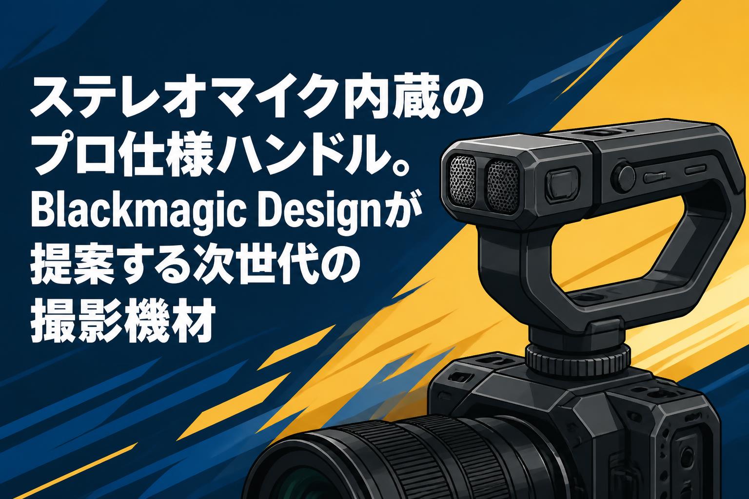 ステレオマイク内蔵のプロ仕様ハンドル。Blackmagic Designが提案する次世代の撮影機材