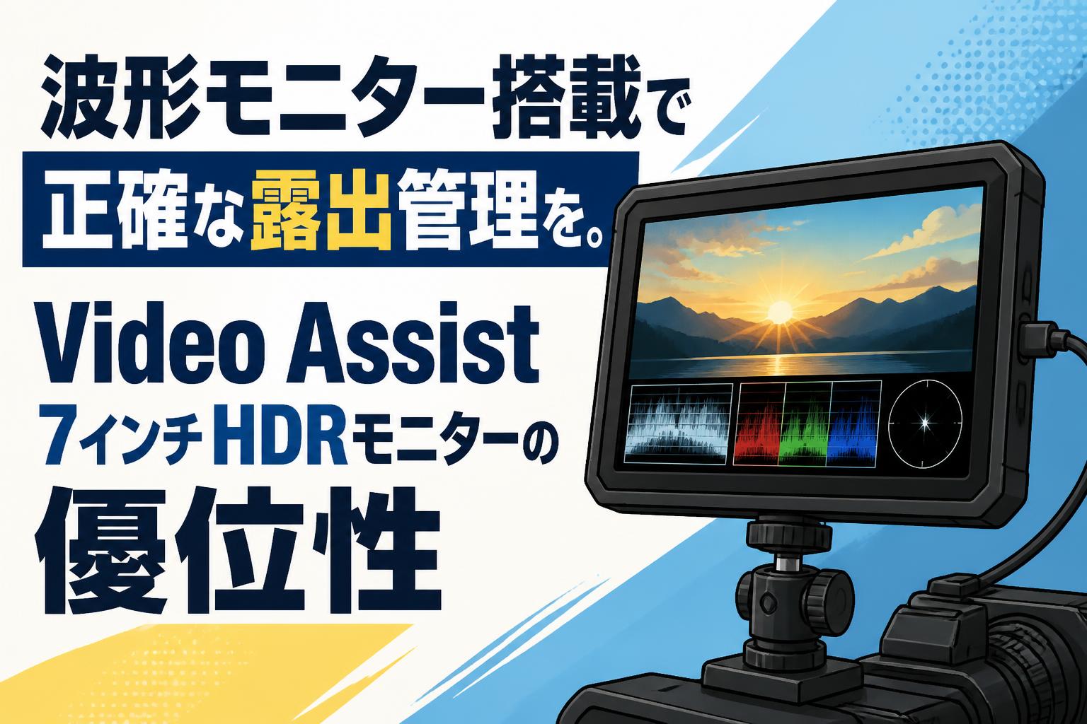 波形モニター搭載で正確な露出管理を。Video Assist 7インチHDRモニターの優位性