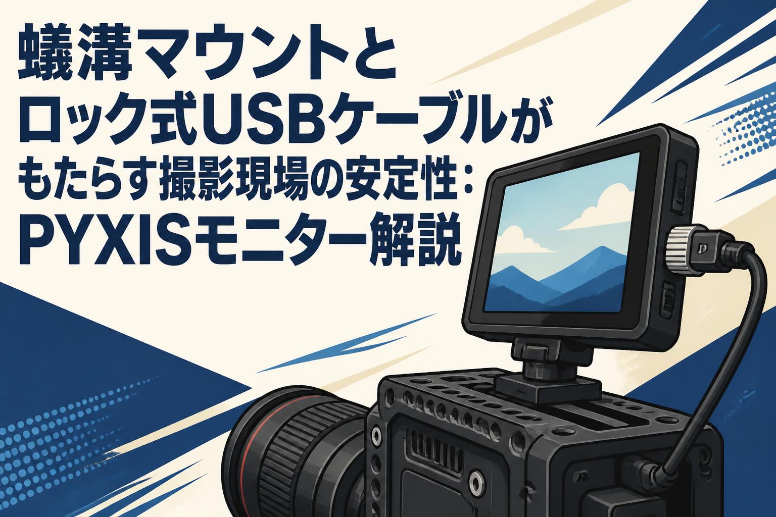 蟻溝マウントとロック式USBケーブルがもたらす撮影現場の安定性：PYXISモニター解説