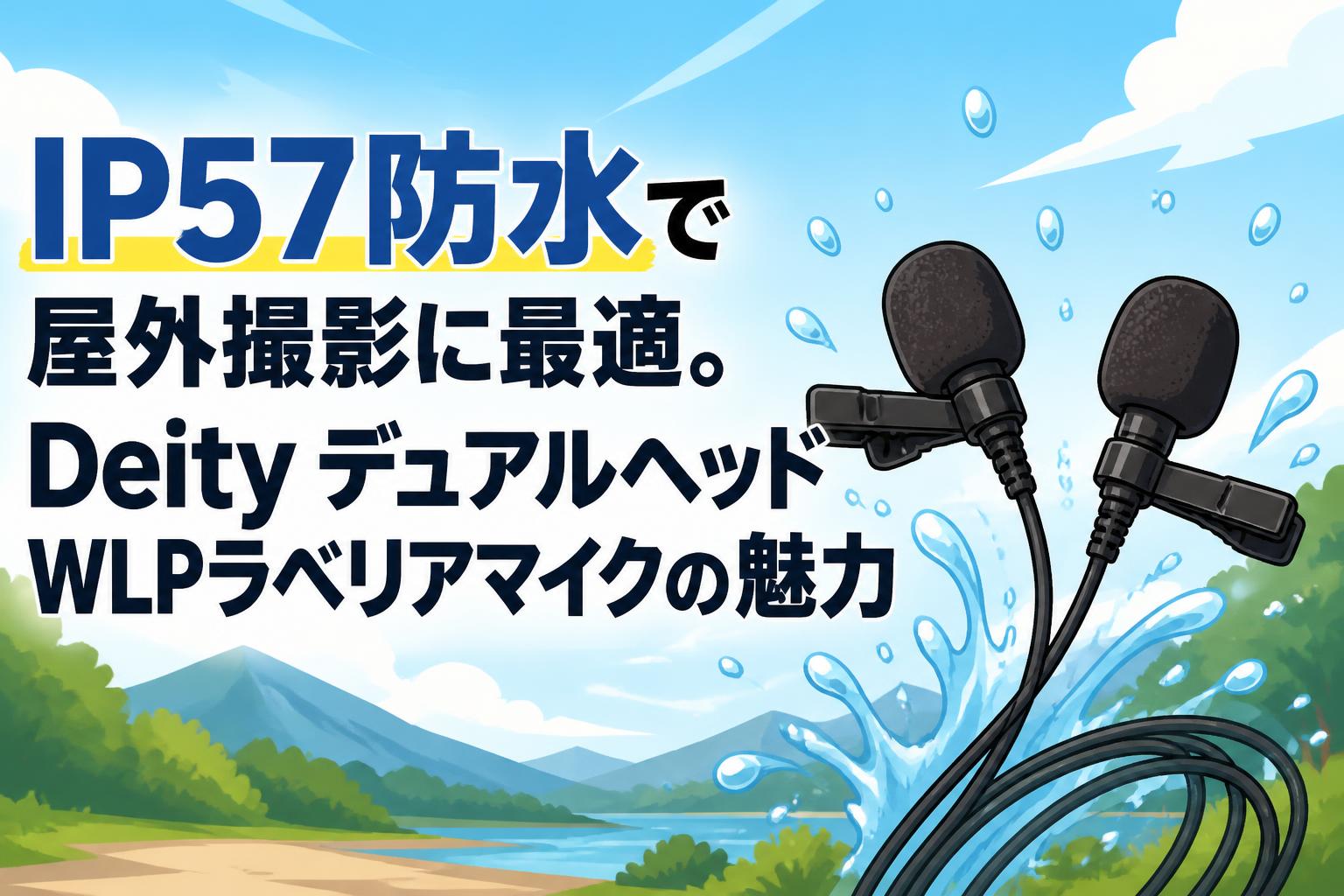 IP57防水で屋外撮影に最適。Deity デュアルヘッドWLPラベリアマイクの魅力