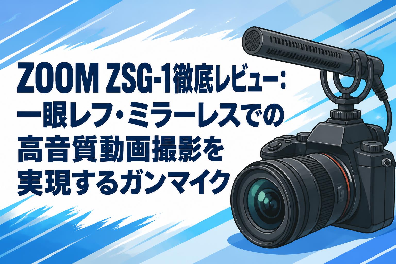 ZOOM ZSG-1徹底レビュー：一眼レフ・ミラーレスでの高音質動画撮影を実現するガンマイク