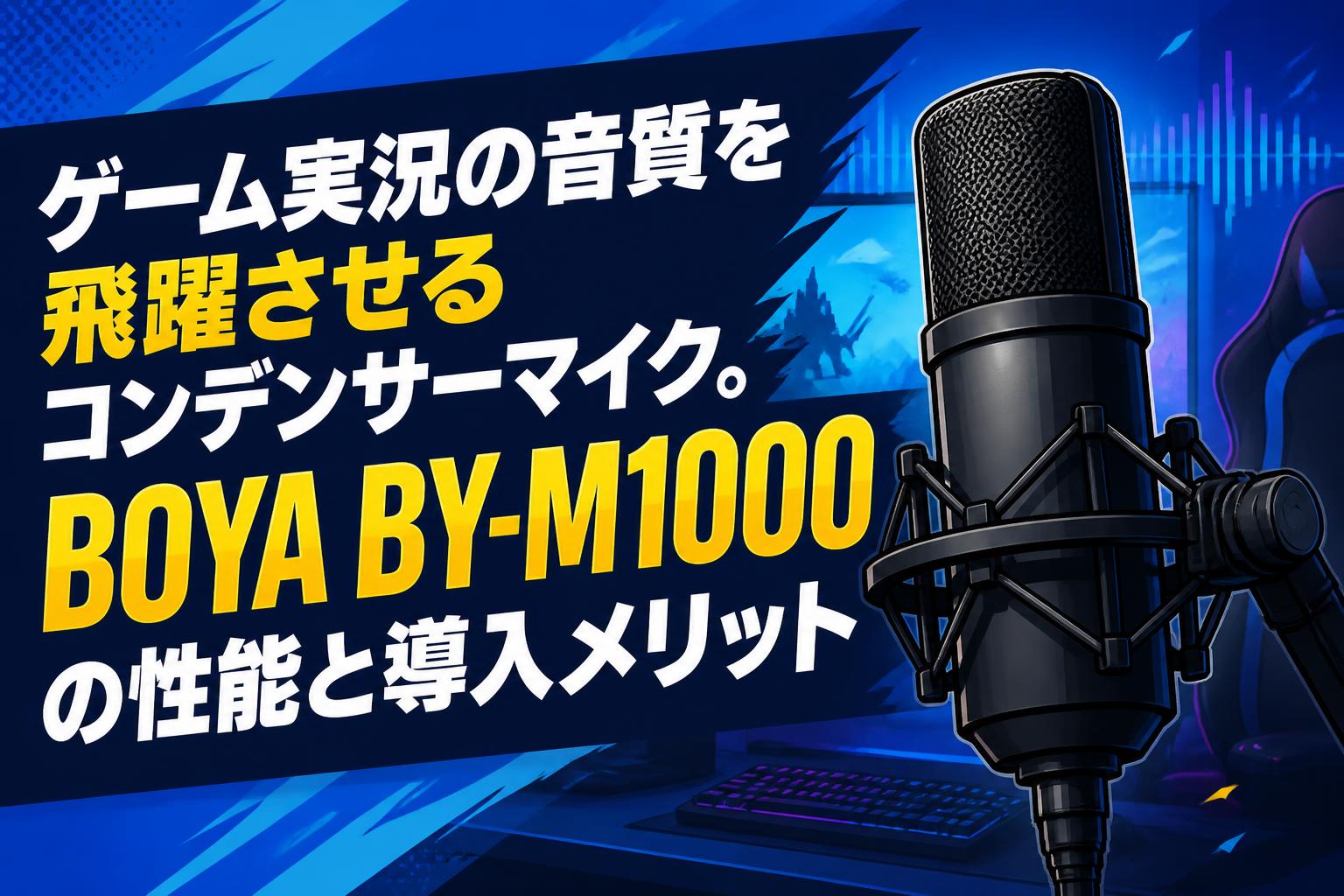 ゲーム実況の音質を飛躍させるコンデンサーマイク。BOYA BY-M1000の性能と導入メリット