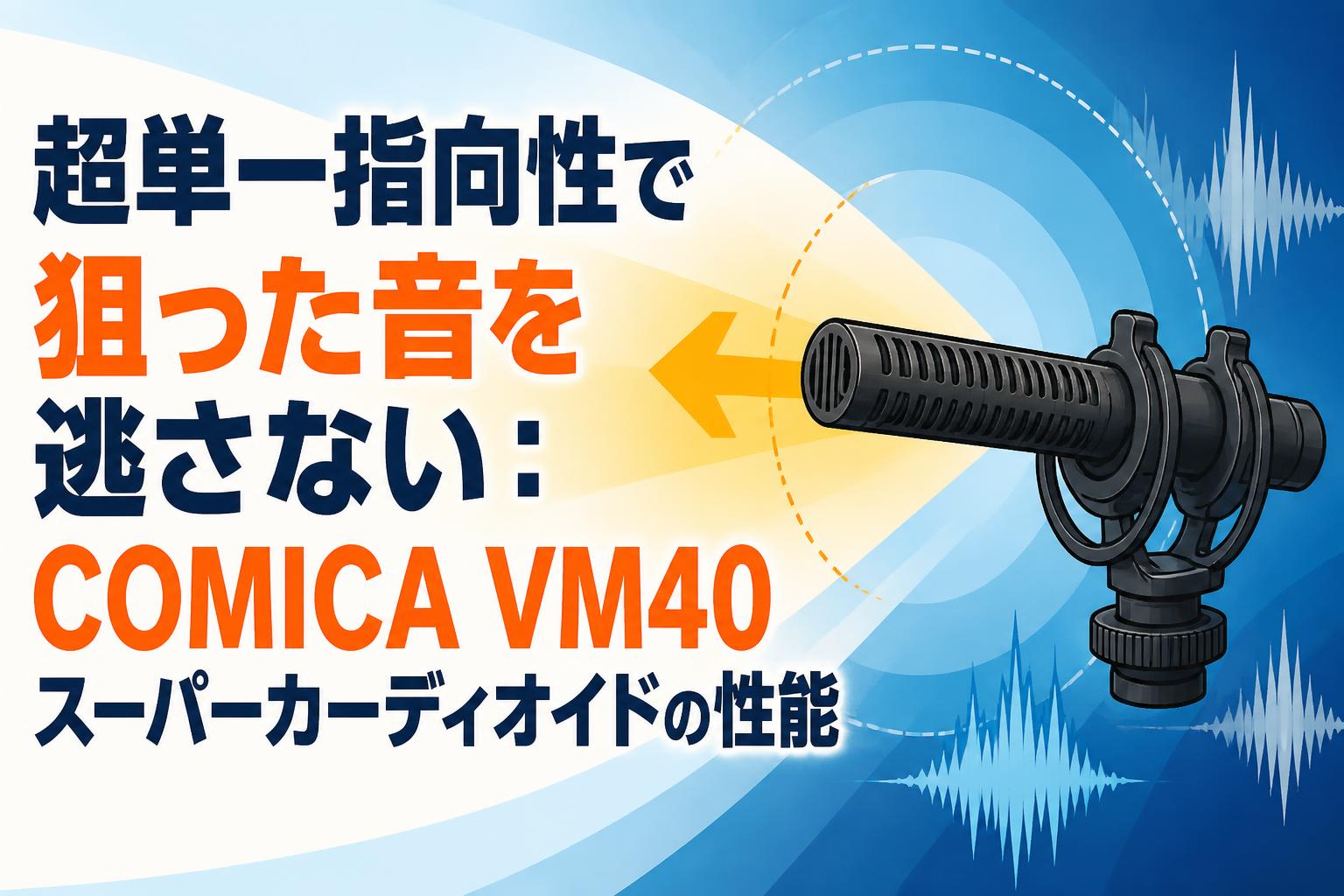 超単一指向性で狙った音を逃さない：COMICA VM40スーパーカーディオイドの性能