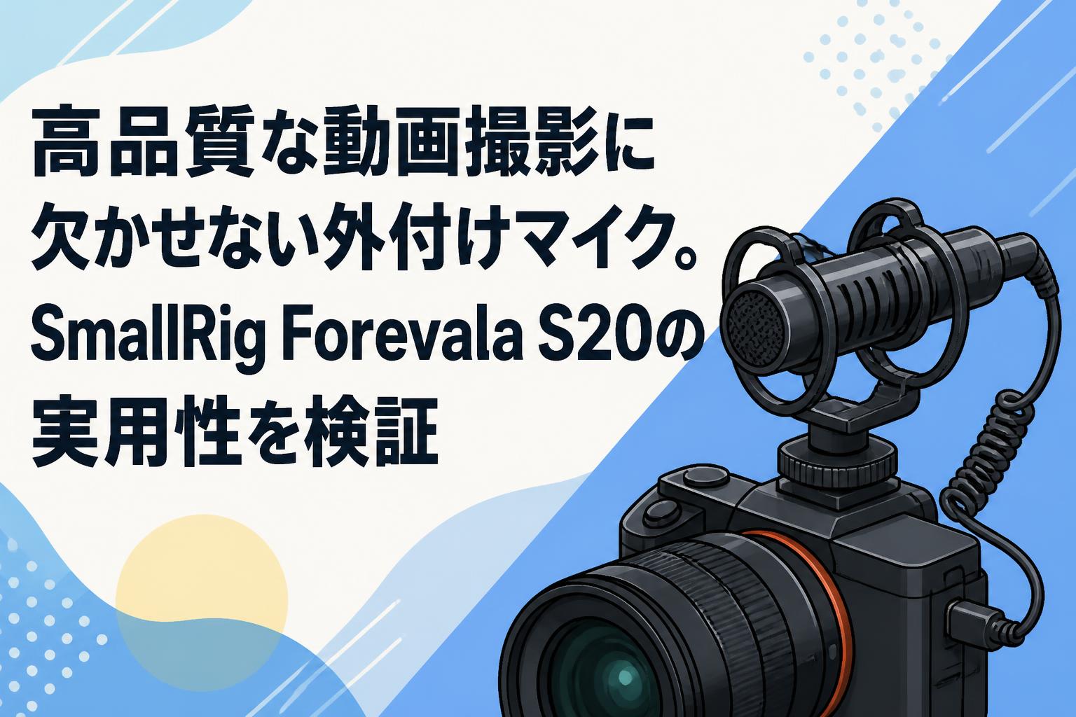 高品質な動画撮影に欠かせない外付けマイク。SmallRig Forevala S20の実用性を検証