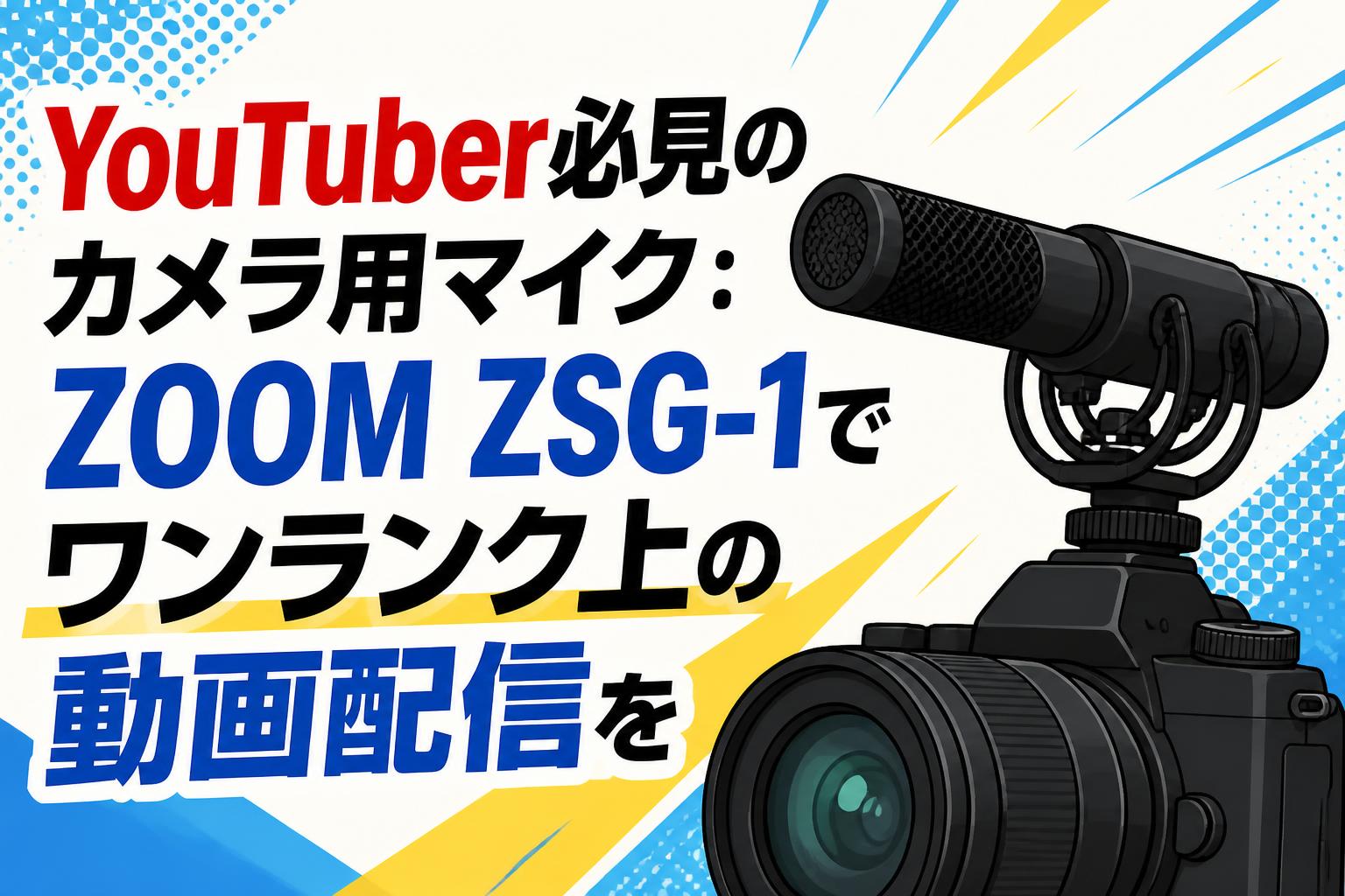 YouTuber必見のカメラ用マイク：ZOOM ZSG-1でワンランク上の動画配信を