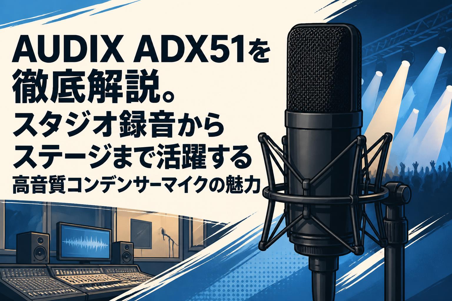 AUDIX ADX51を徹底解説。スタジオ録音からステージまで活躍する高音質コンデンサーマイクの魅力
