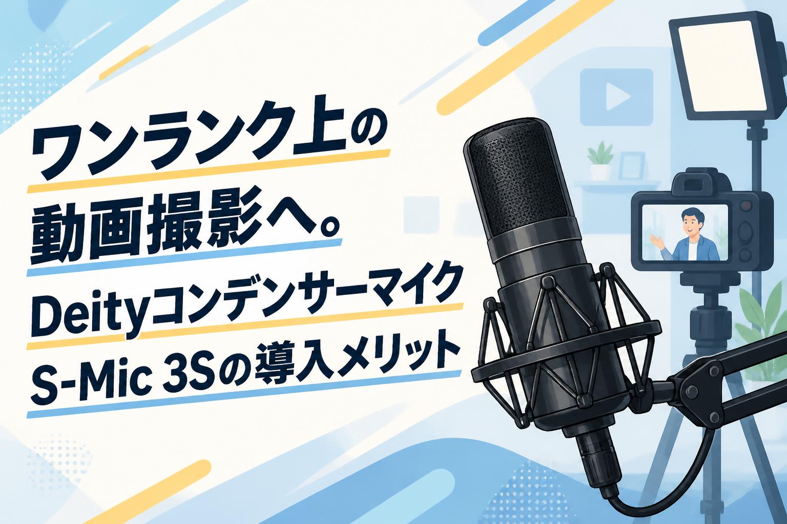 ワンランク上の動画撮影へ。DeityコンデンサーマイクS-Mic 3Sの導入メリット