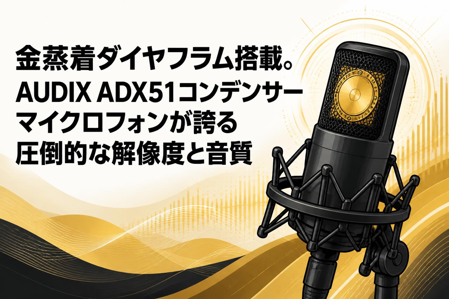 金蒸着ダイヤフラム搭載。AUDIX ADX51コンデンサーマイクロフォンが誇る圧倒的な解像度と音質