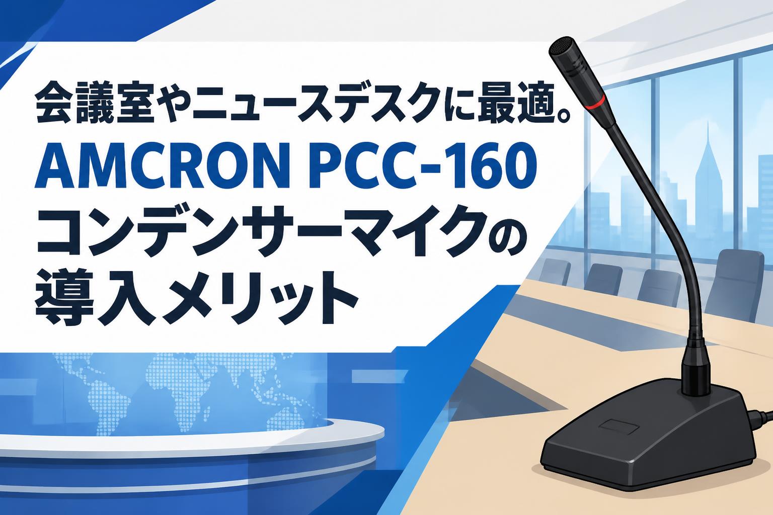 会議室やニュースデスクに最適。AMCRON PCC-160コンデンサーマイクの導入メリット