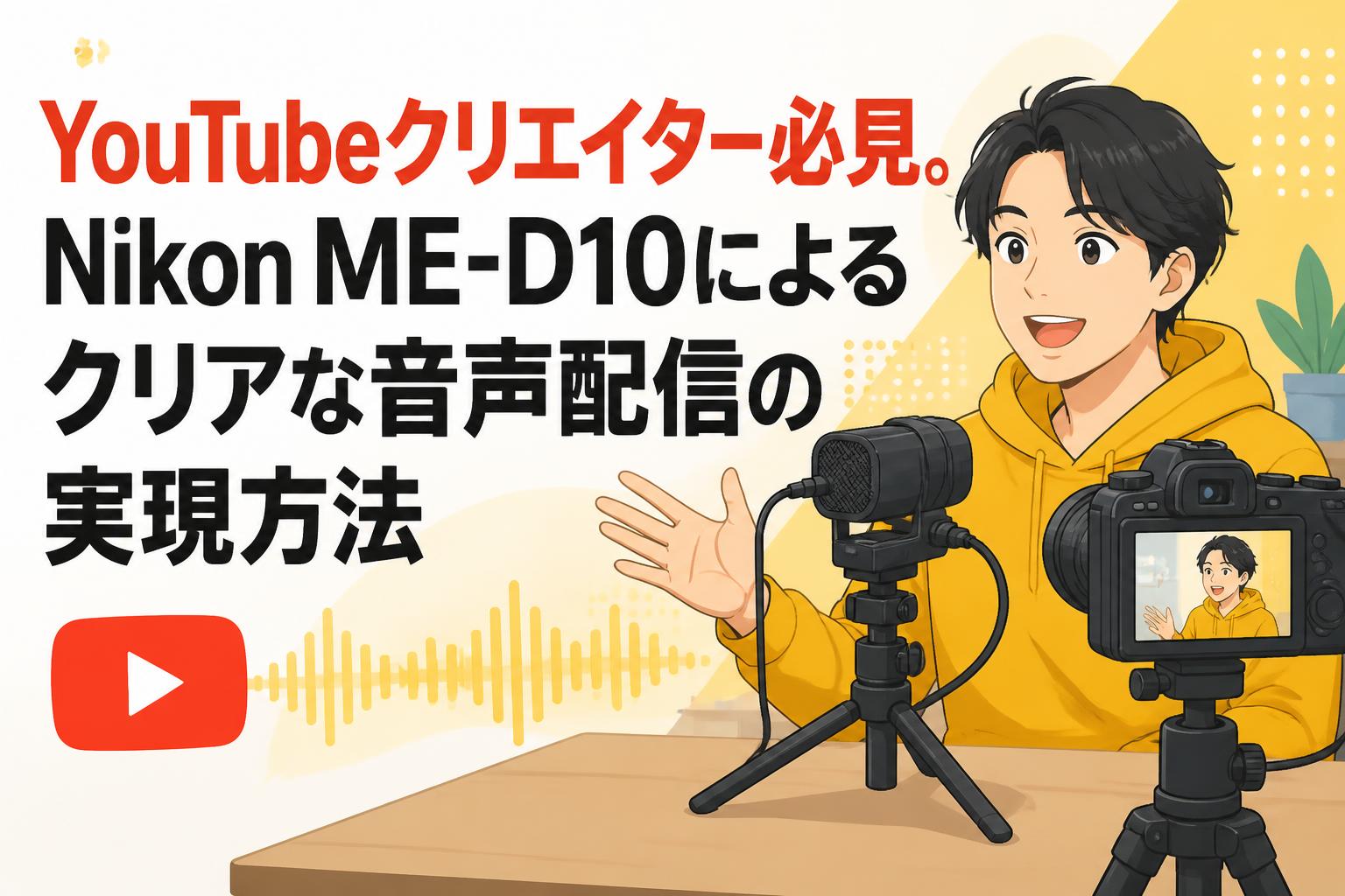 YouTubeクリエイター必見。Nikon ME-D10によるクリアな音声配信の実現方法