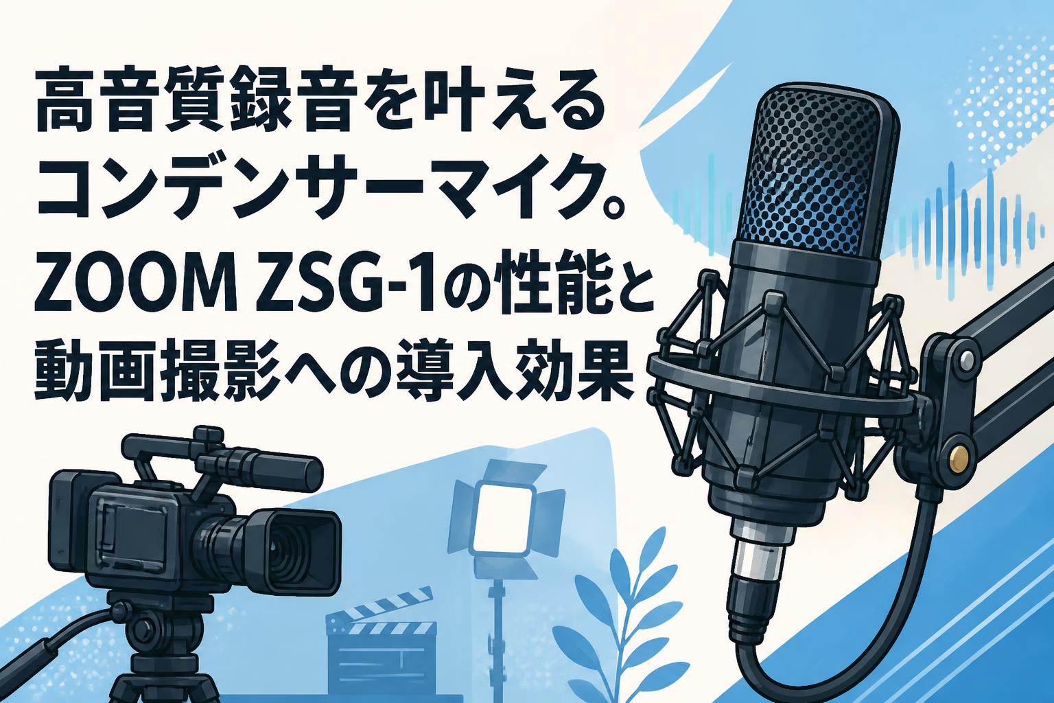 高音質録音を叶えるコンデンサーマイク。ZOOM ZSG-1の性能と動画撮影への導入効果