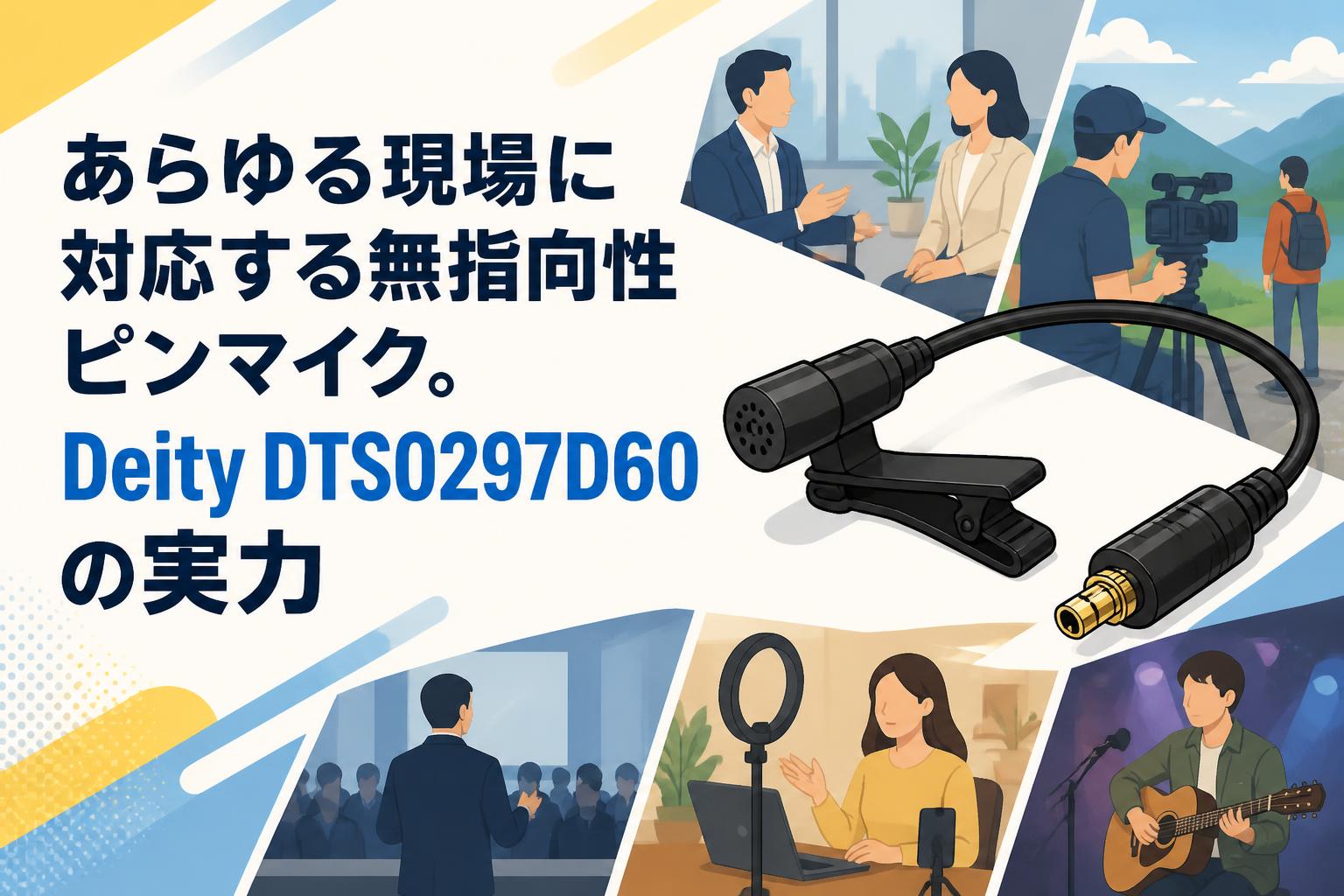 あらゆる現場に対応する無指向性ピンマイク。Deity DTS0297D60の実力